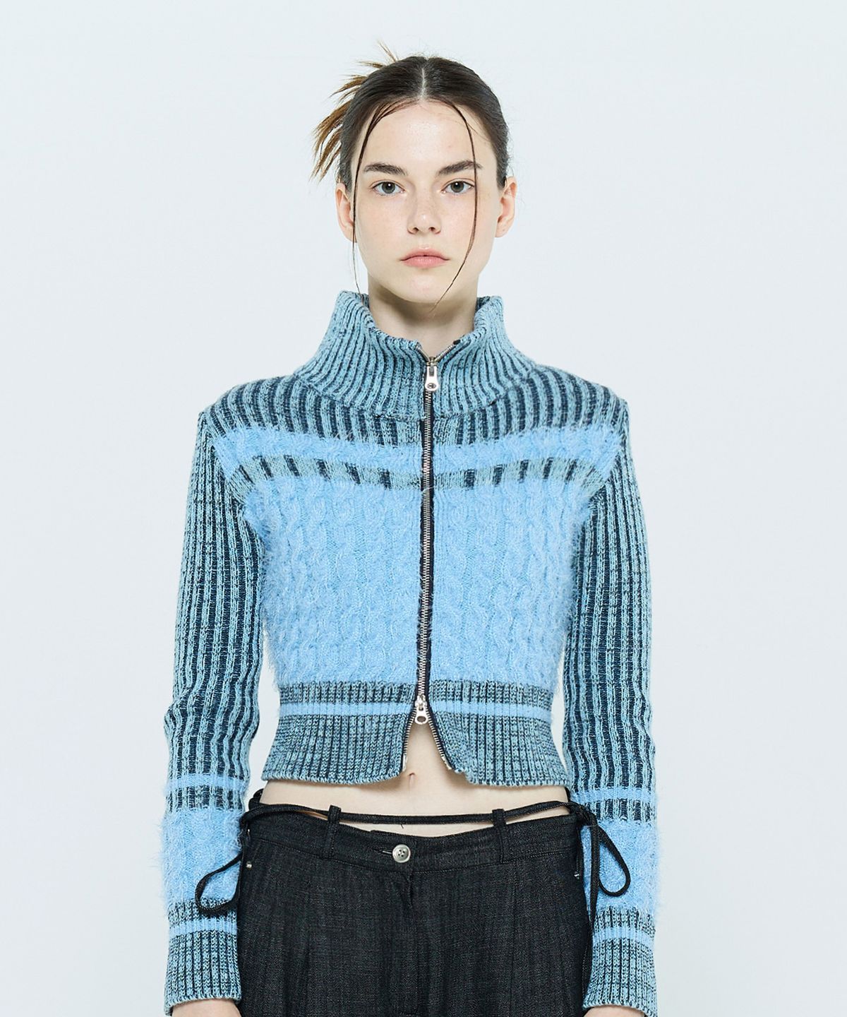 라티젠(LARTIGENT) L6 COLORBLOCK KNIT ZIPUP(BLUE)