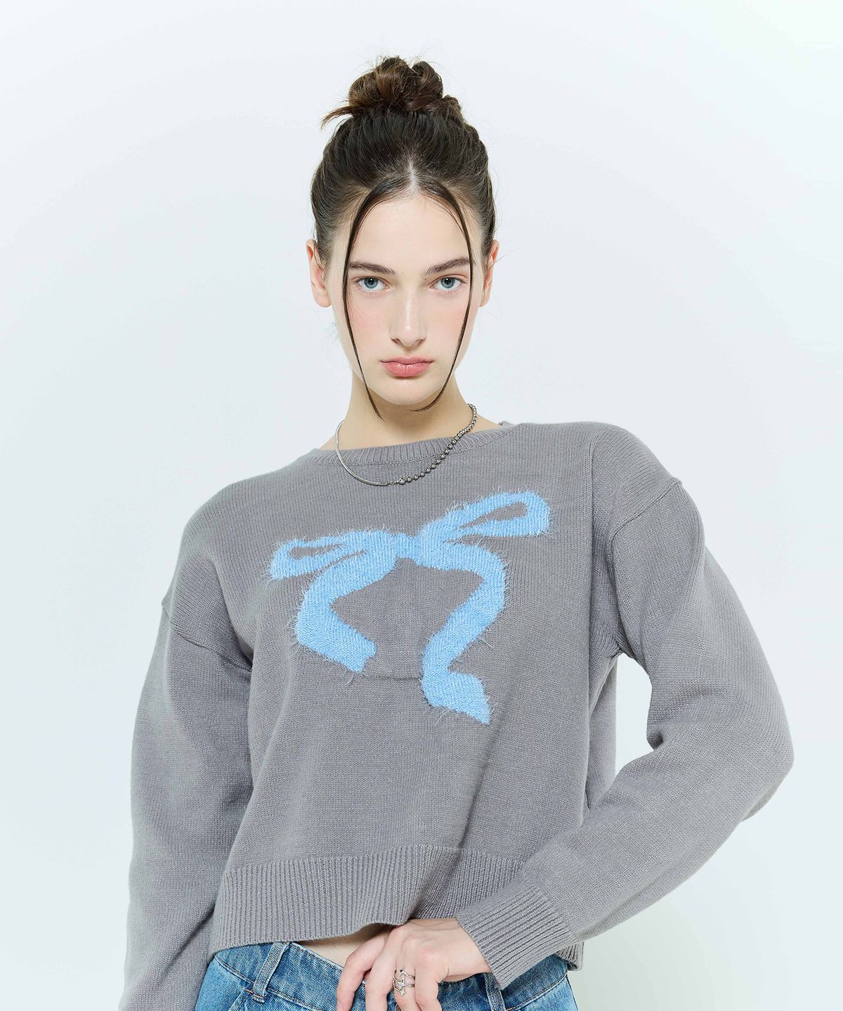 라티젠(LARTIGENT) L6 RIBBON MIX KNIT(GRAY)