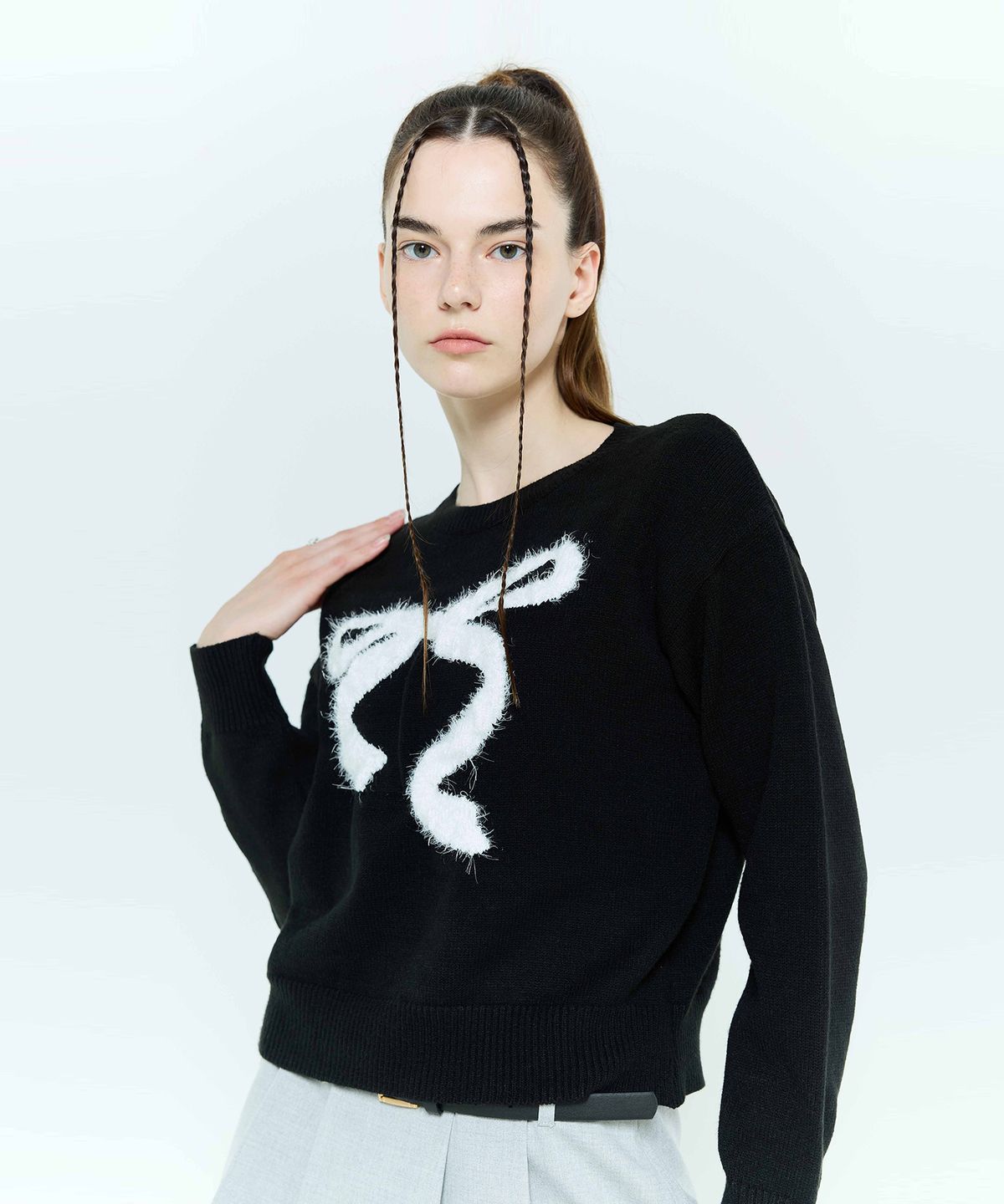 라티젠(LARTIGENT) L6 RIBBON MIX KNIT(BLACK)