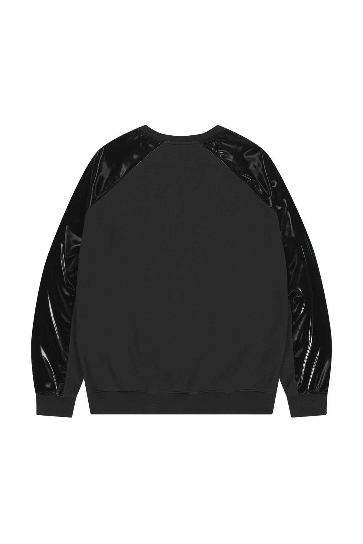 메아(MEA) COATED RAGLAN SWEAT SHIRT [BLACK]