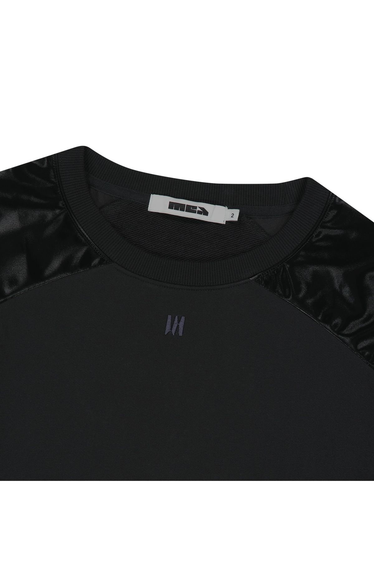 메아(MEA) COATED RAGLAN SWEAT SHIRT [BLACK]