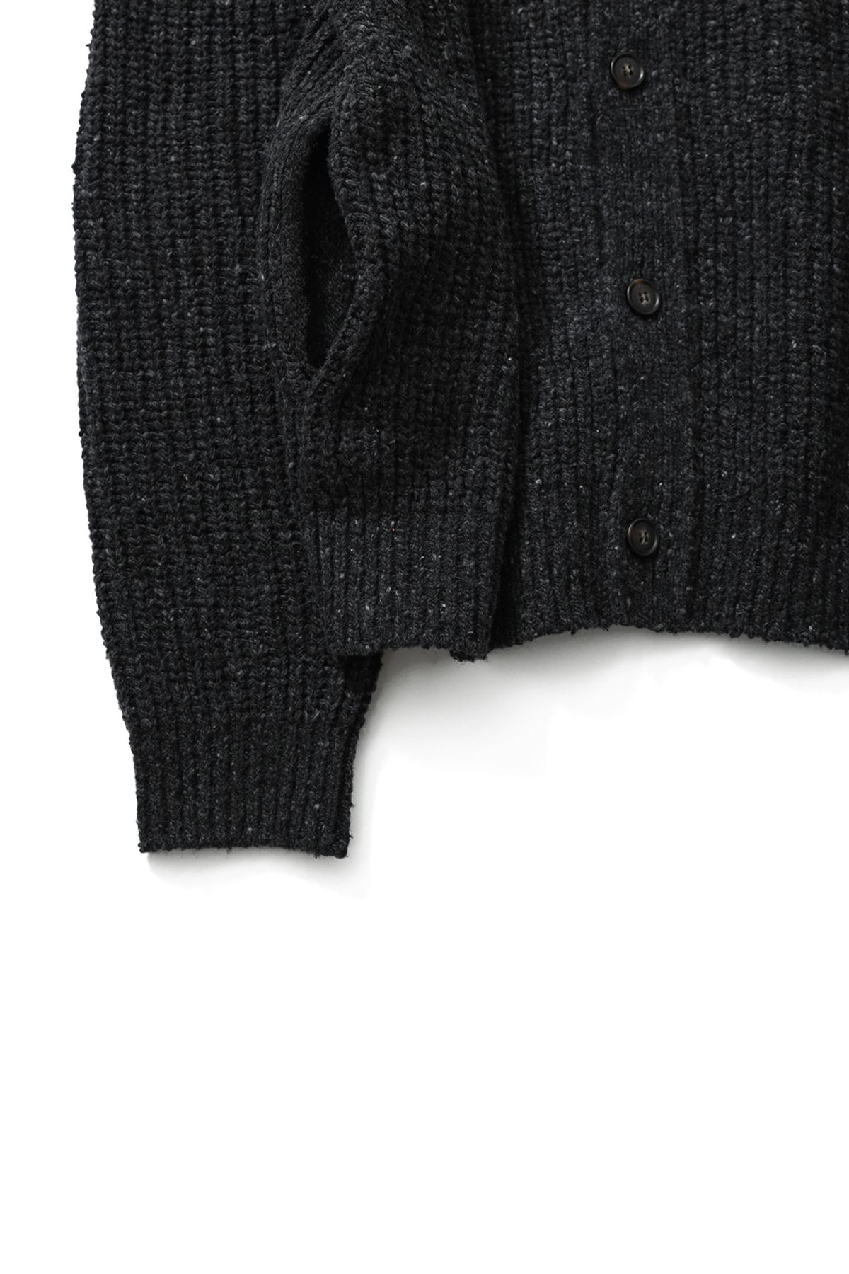 홀리선(HORLISUN) Eliot Low Gauge Knit Cardigan Melange Charcoal