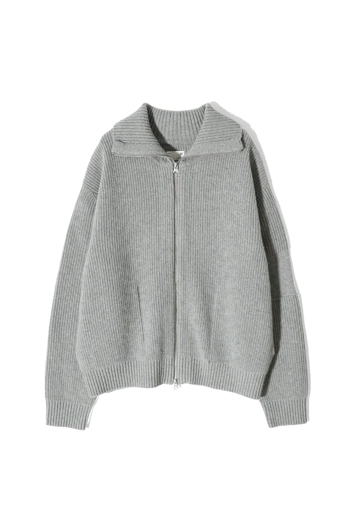 홀리선(HORLISUN) Marshall Full Zip Up Rib Knit Multi Gray