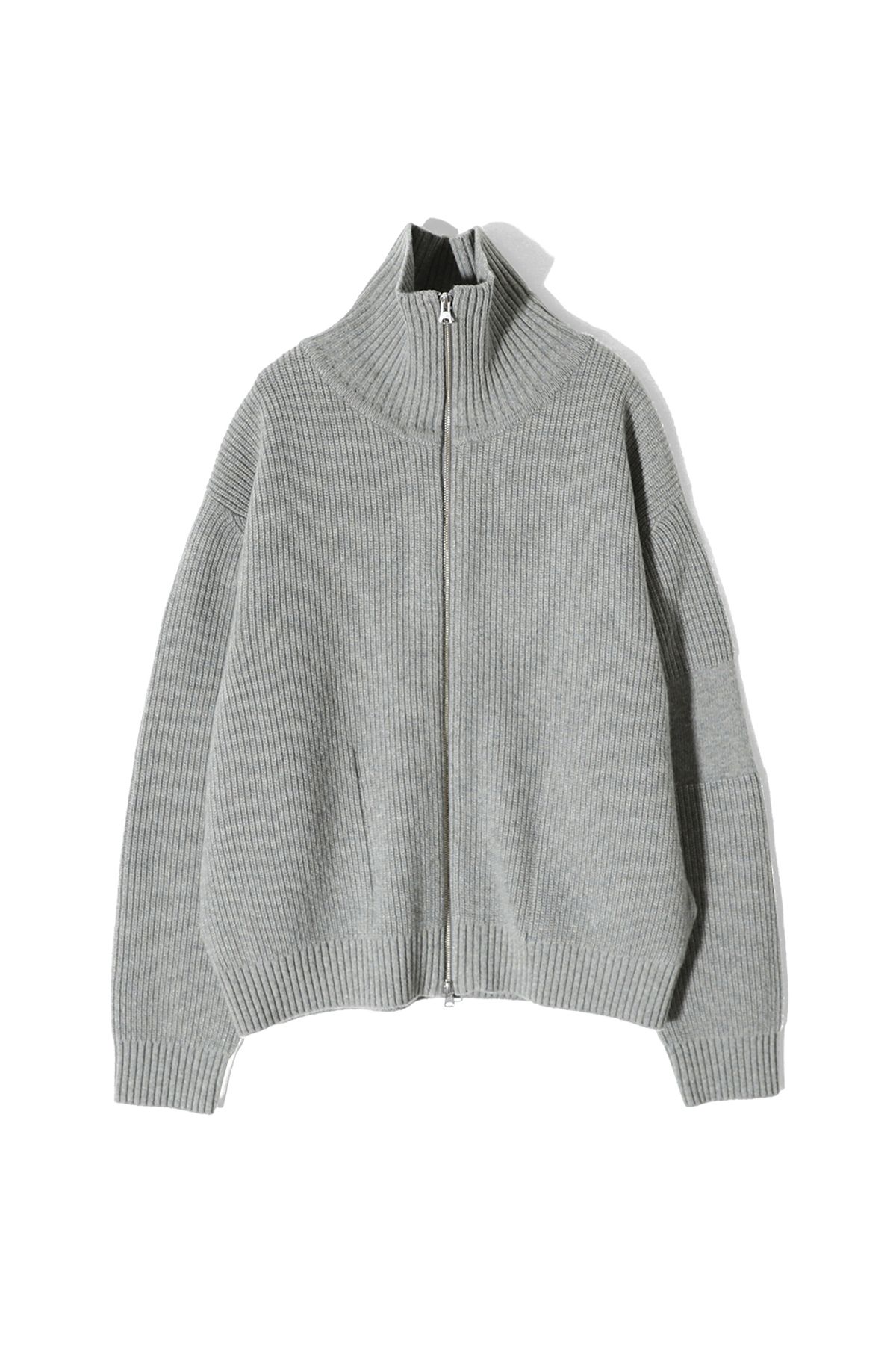 홀리선(HORLISUN) Marshall Full Zip Up Rib Knit Multi Gray