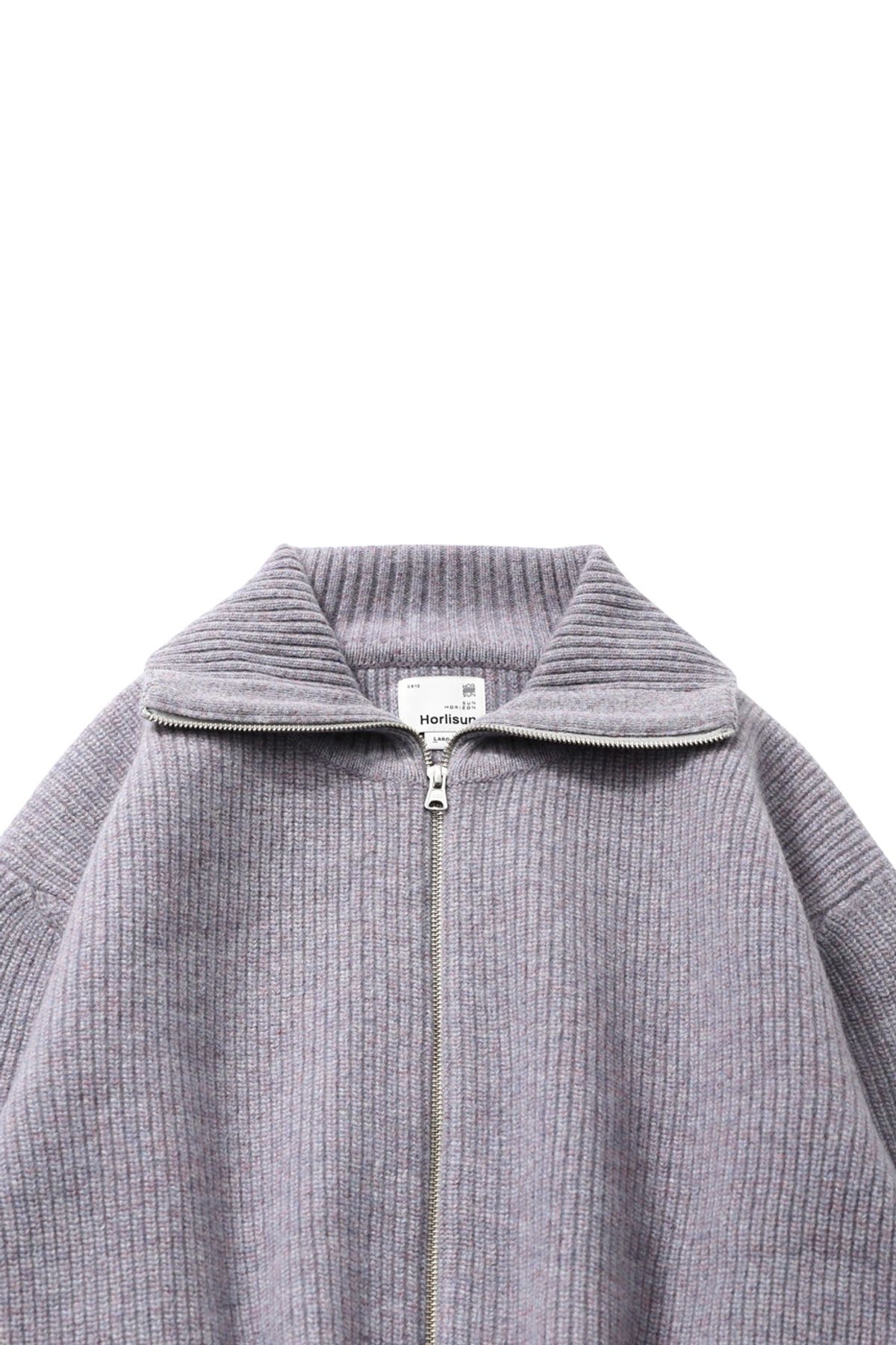 홀리선(HORLISUN) Marshall Full Zip Up Rib Knit Multi Lavender