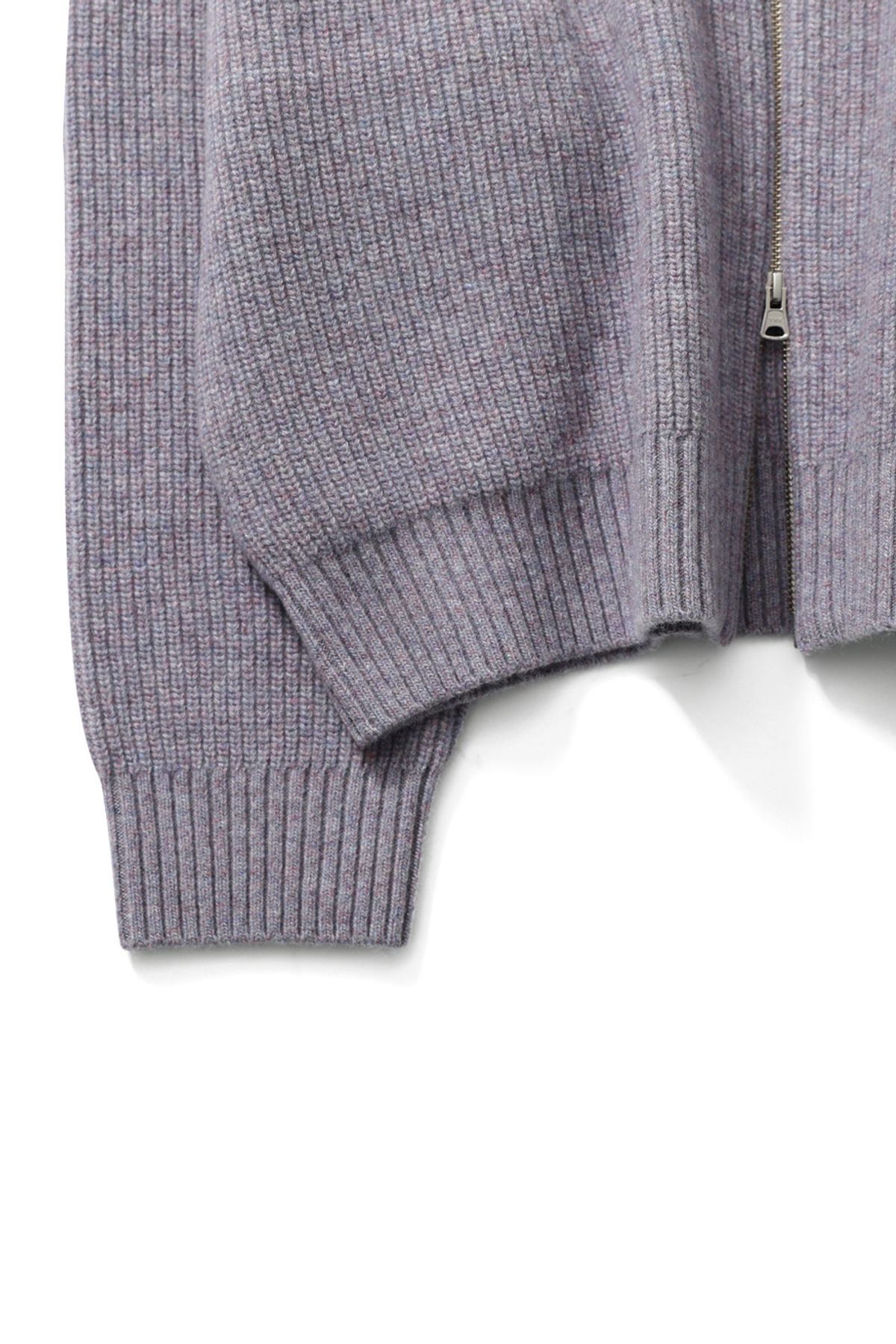 홀리선(HORLISUN) Marshall Full Zip Up Rib Knit Multi Lavender