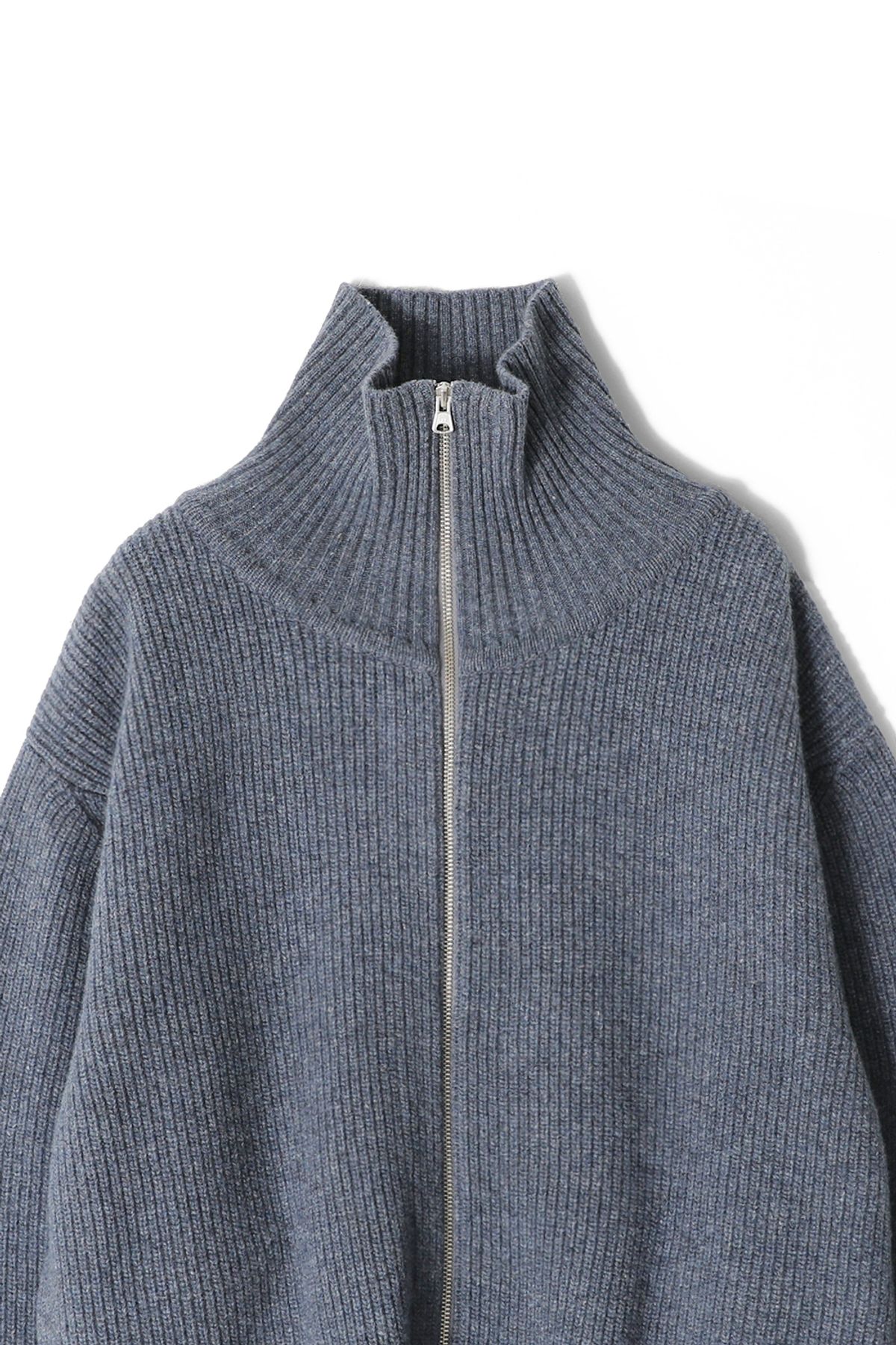 홀리선(HORLISUN) Marshall Full Zip Up Rib Knit Multi Blue
