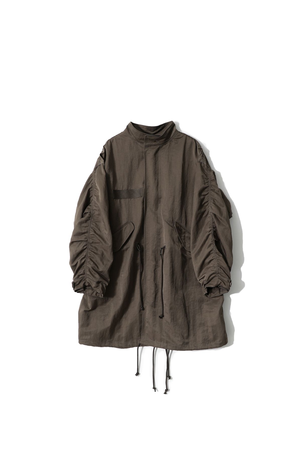홀리선(HORLISUN) Fuse Crease Nylon Fishtail Parka Olive Night