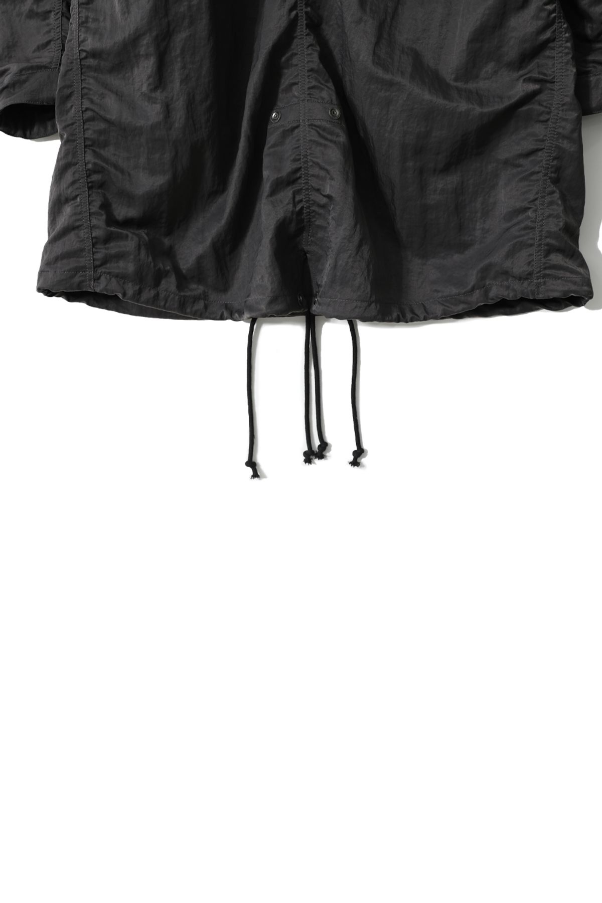 홀리선(HORLISUN) Fuse Crease Nylon Fishtail Parka Charcoal