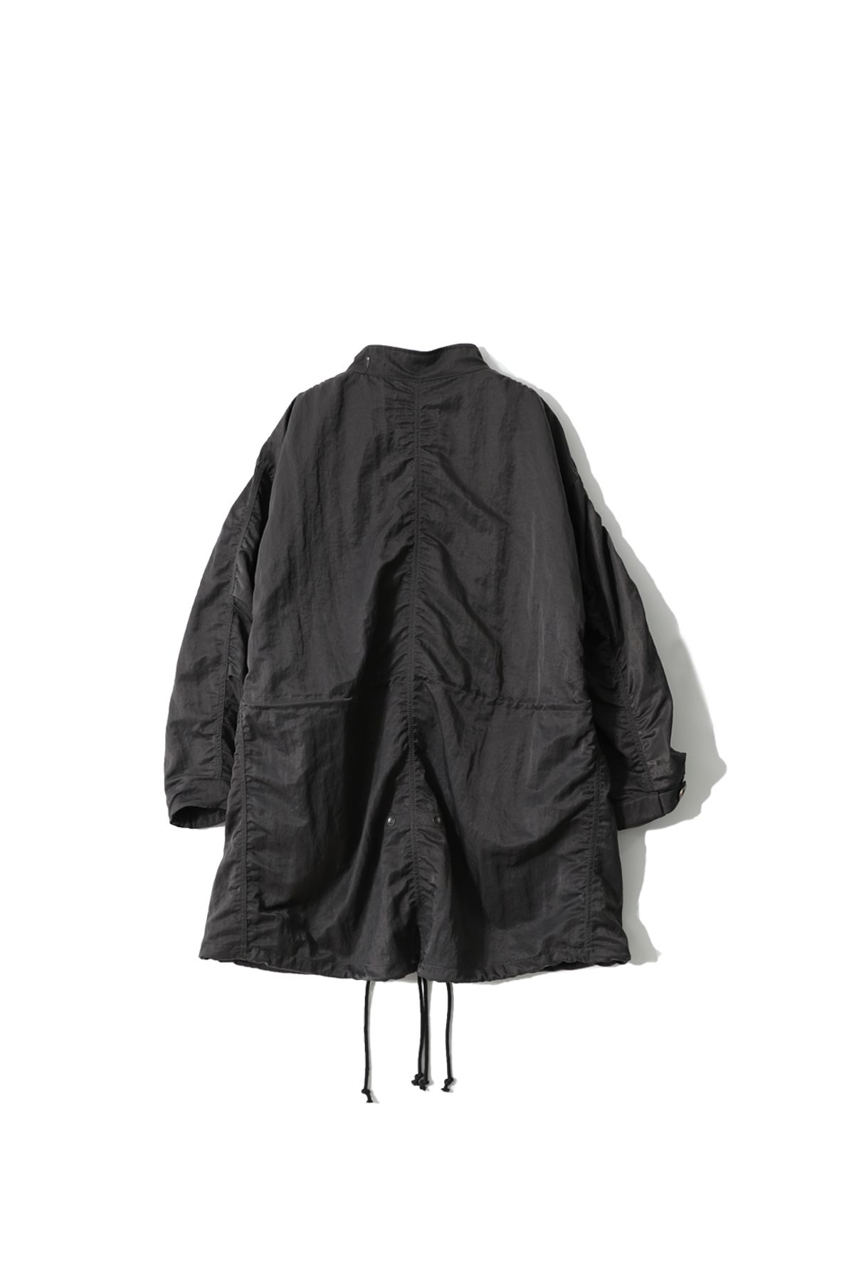 홀리선(HORLISUN) Fuse Crease Nylon Fishtail Parka Charcoal