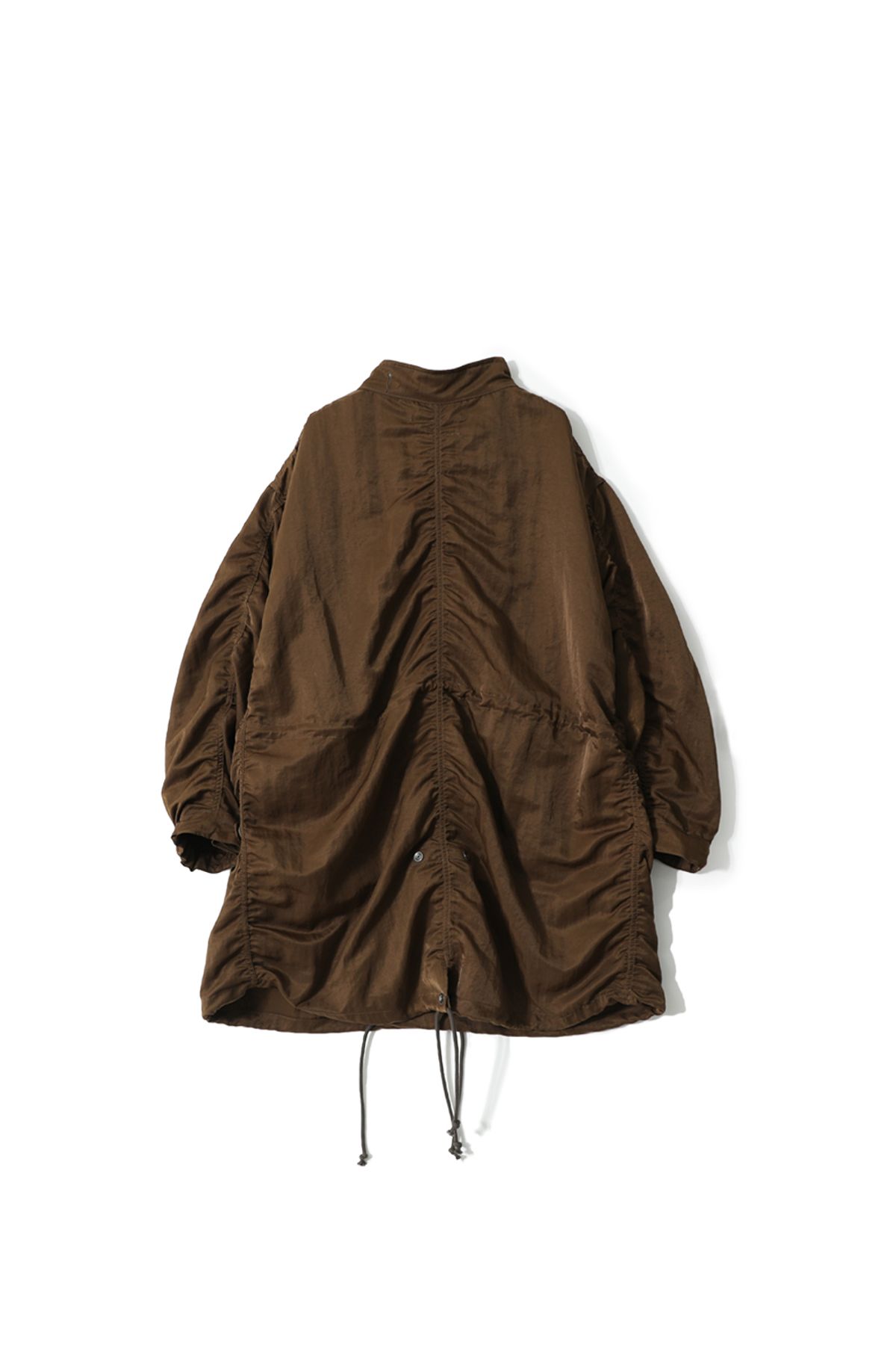 홀리선(HORLISUN) Fuse Crease Nylon Fishtail Parka Brown
