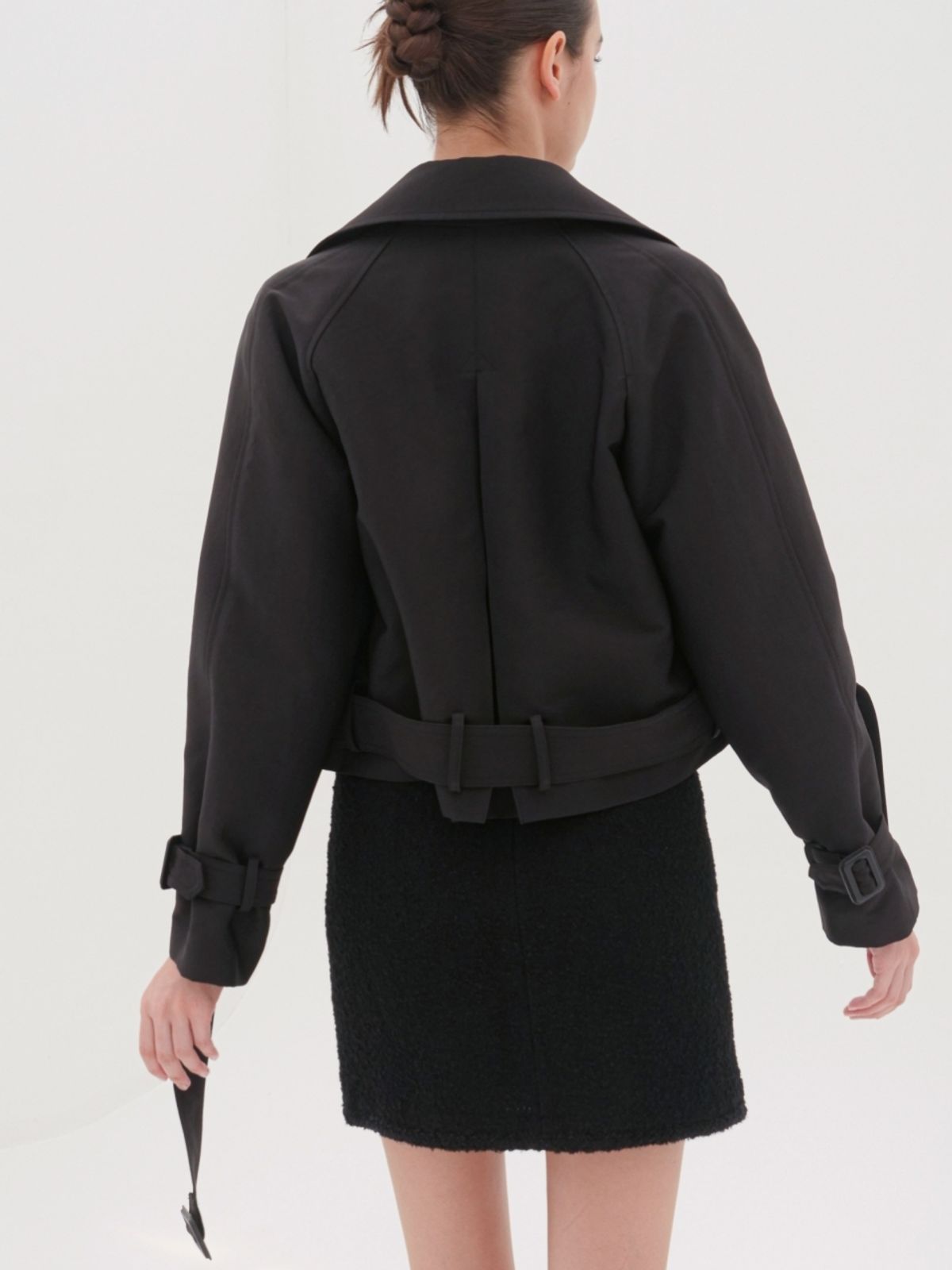 아쿠드(ACUD) Cropped Trench Coat _Black