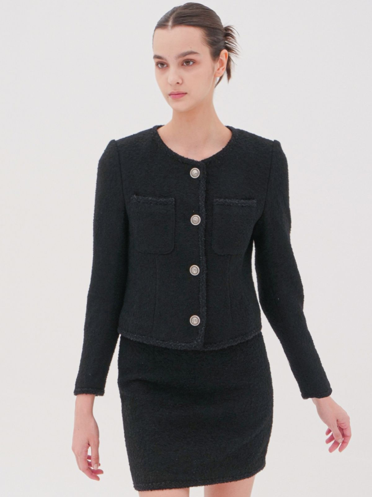 아쿠드(ACUD) Alpaca Tweed Jacket _Black