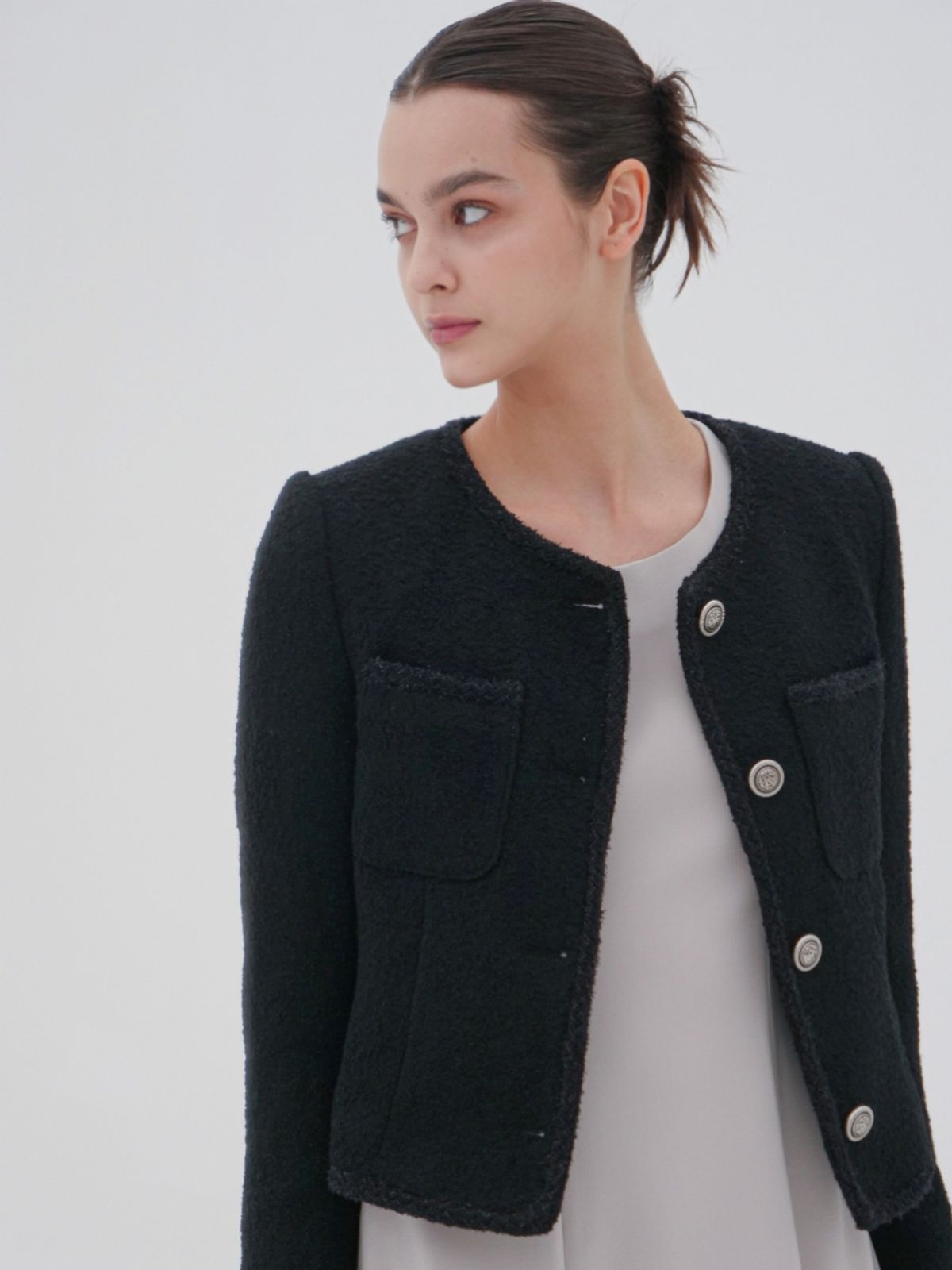 아쿠드(ACUD) Alpaca Tweed Jacket _Black