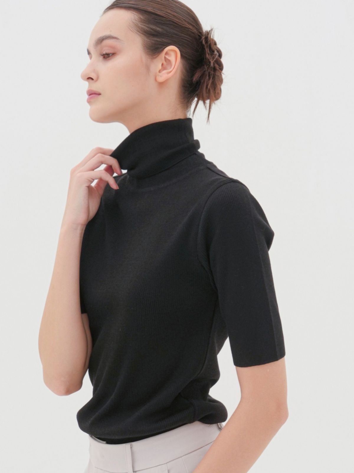 아쿠드(ACUD) Turtle Neck Ribbed Knit _Black