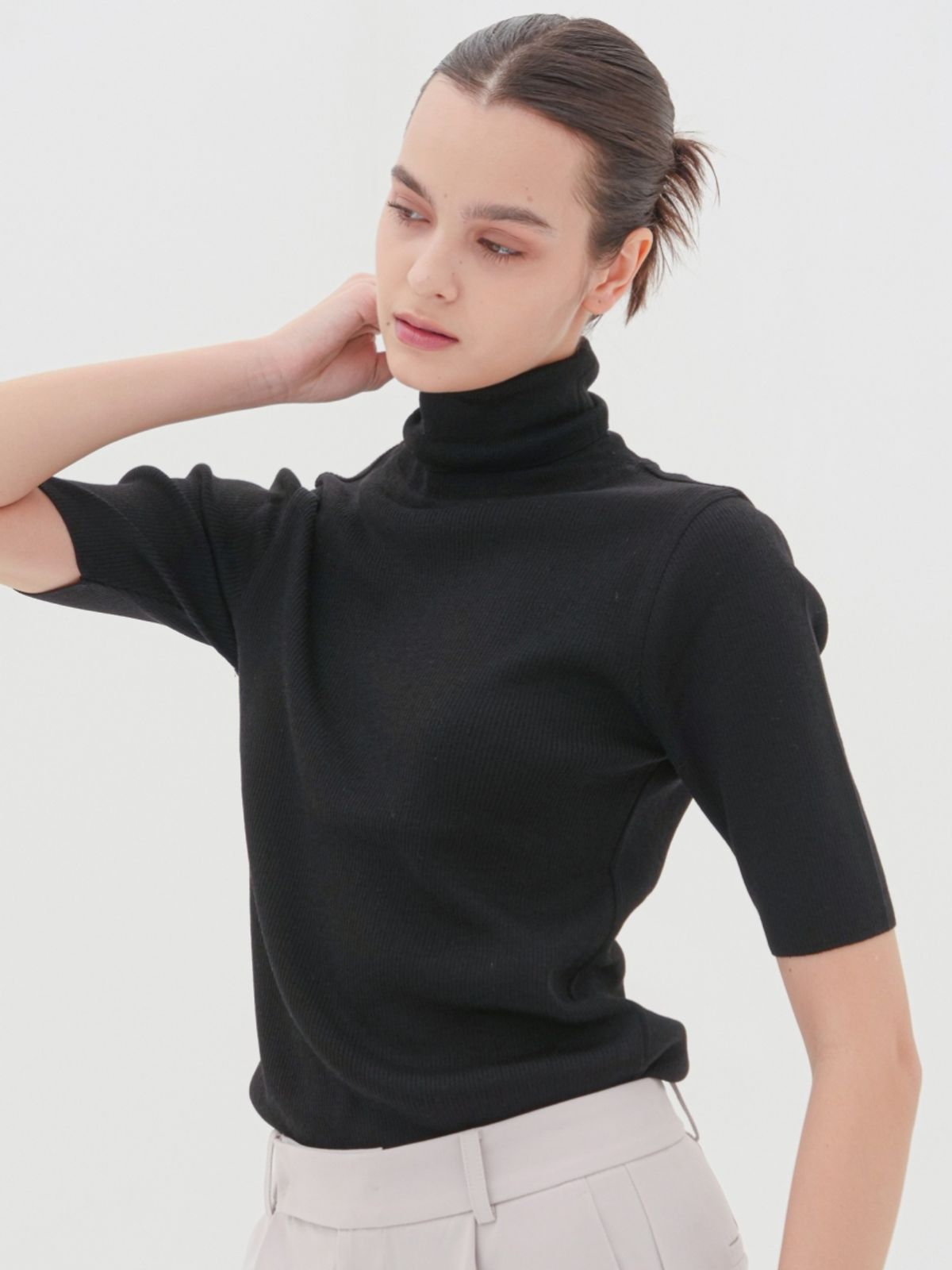 아쿠드(ACUD) Turtle Neck Ribbed Knit _Black