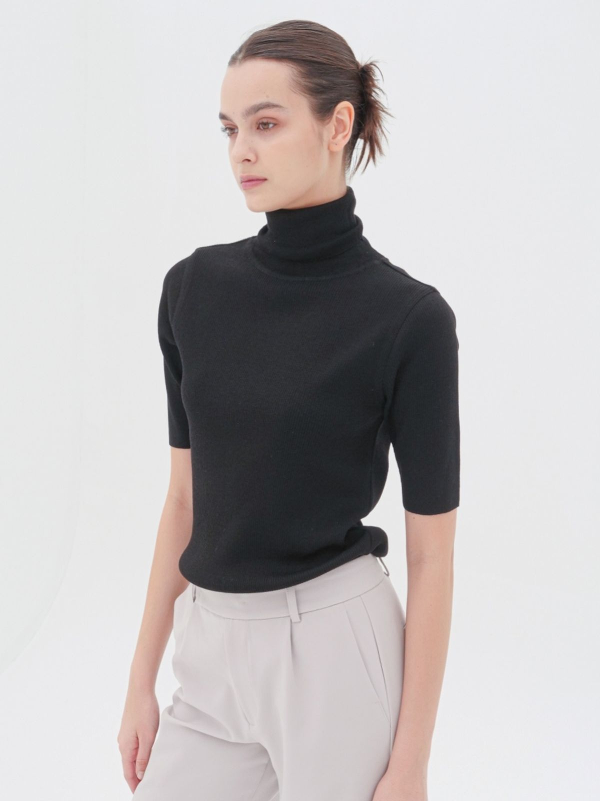 아쿠드(ACUD) Turtle Neck Ribbed Knit _Black