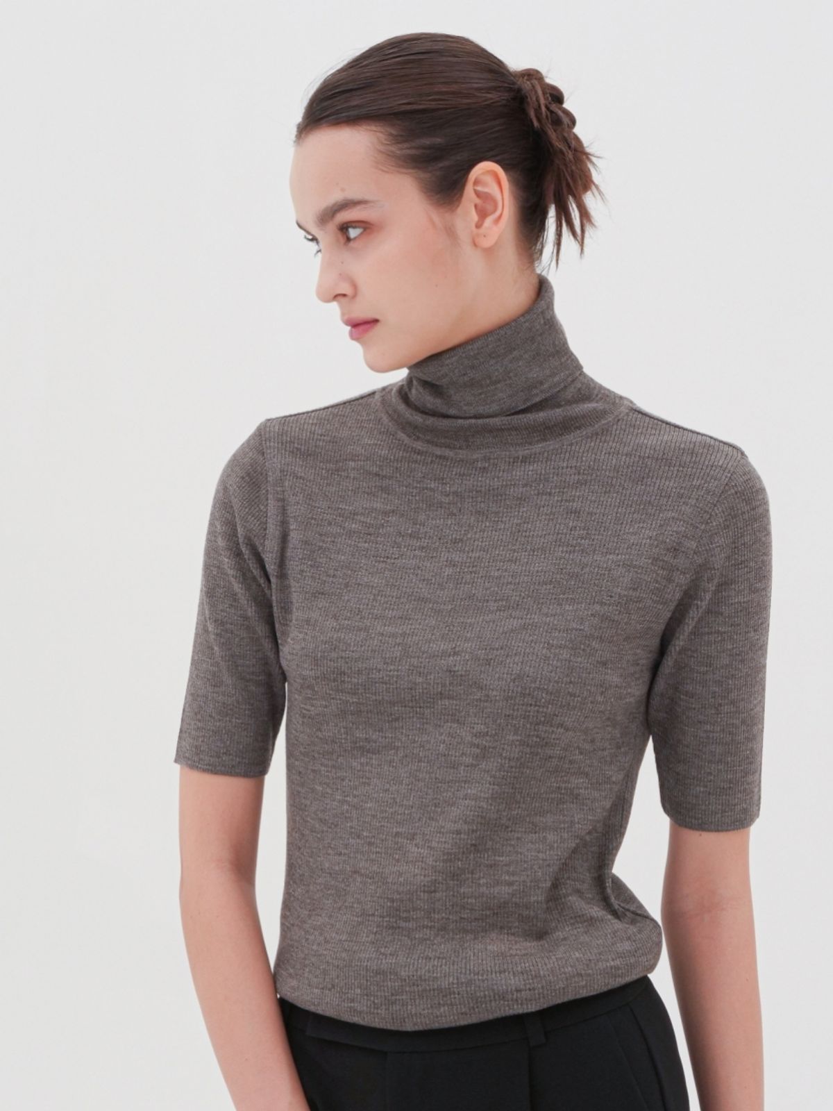 아쿠드(ACUD) Turtle Neck Ribbed Knit _Grey