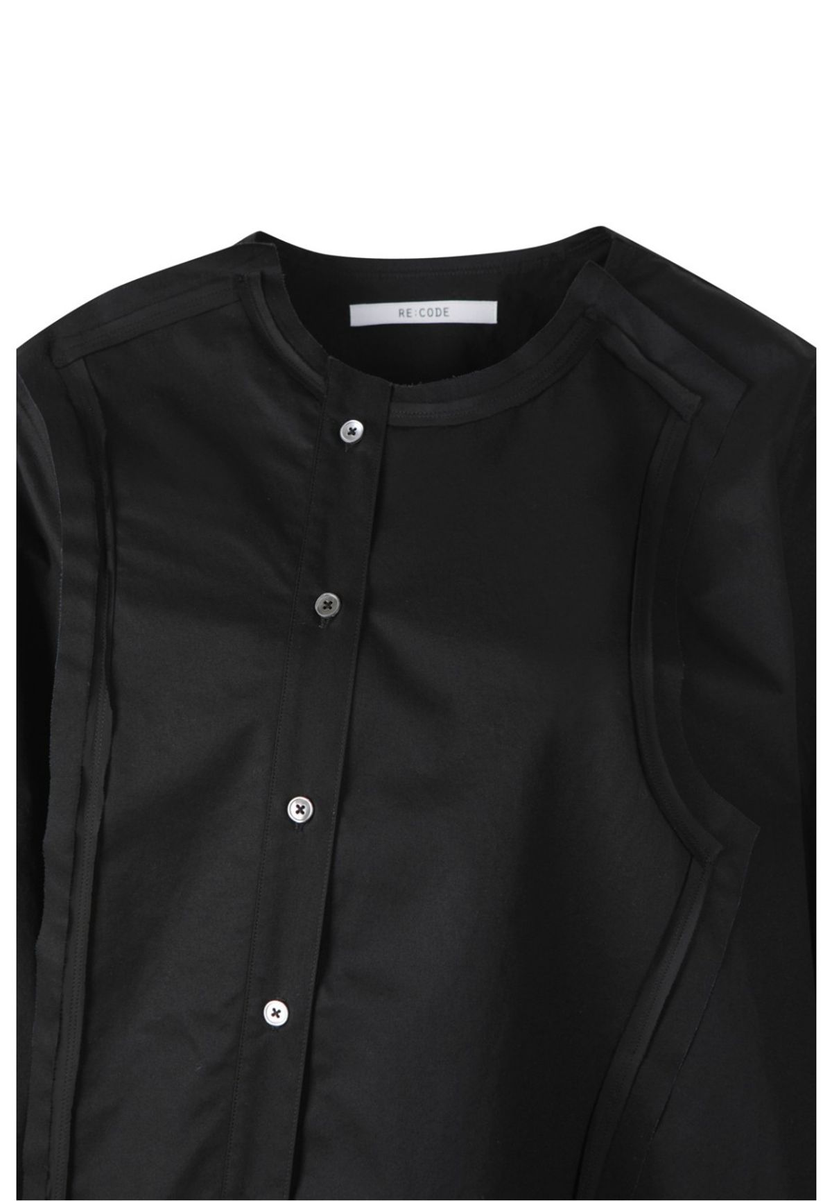 래코드(RECODE) Raw Cutting Detail Shirts_RQSAA23505BKX