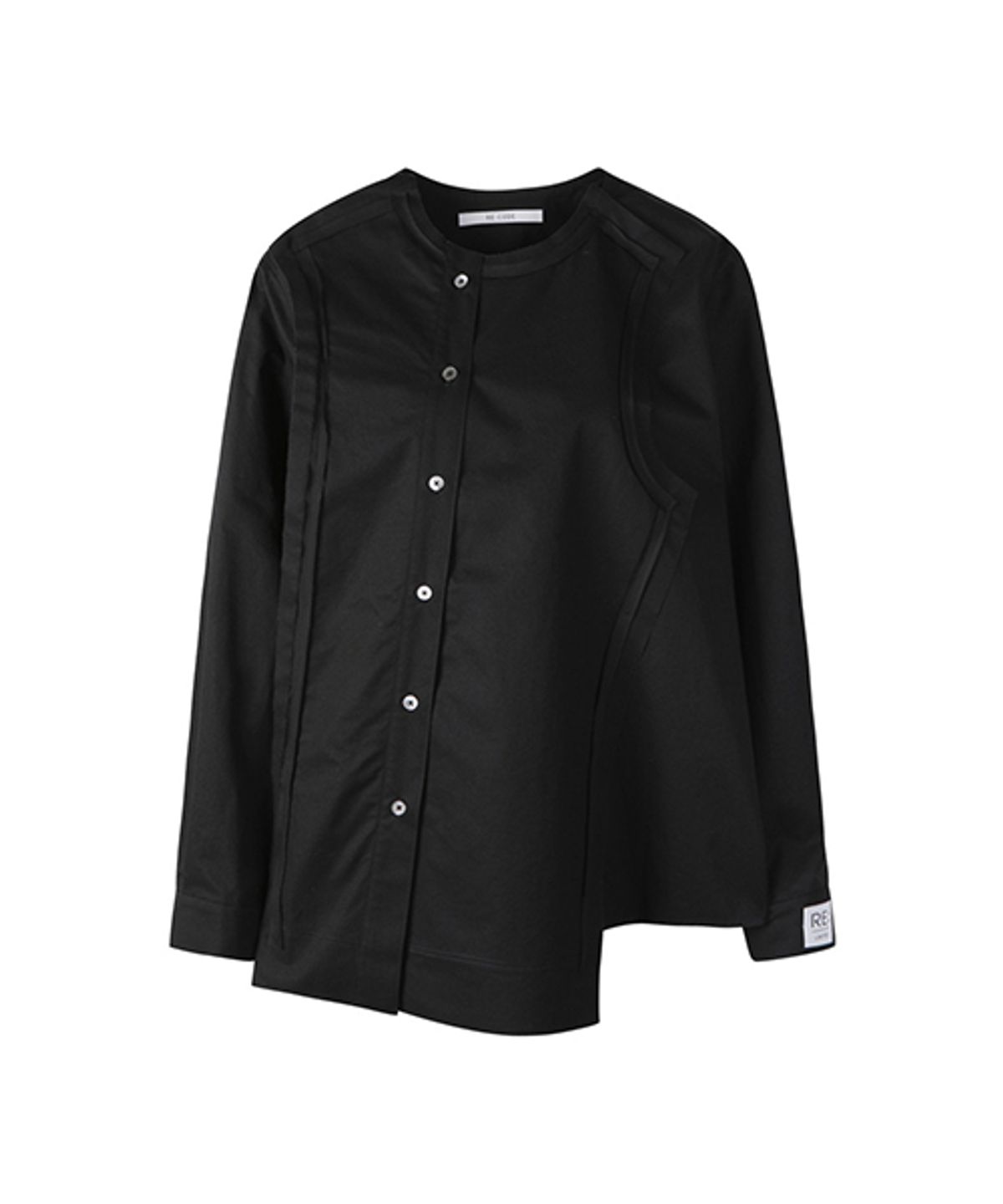 래코드(RECODE) Raw Cutting Detail Shirts_RQSAA23505BKX