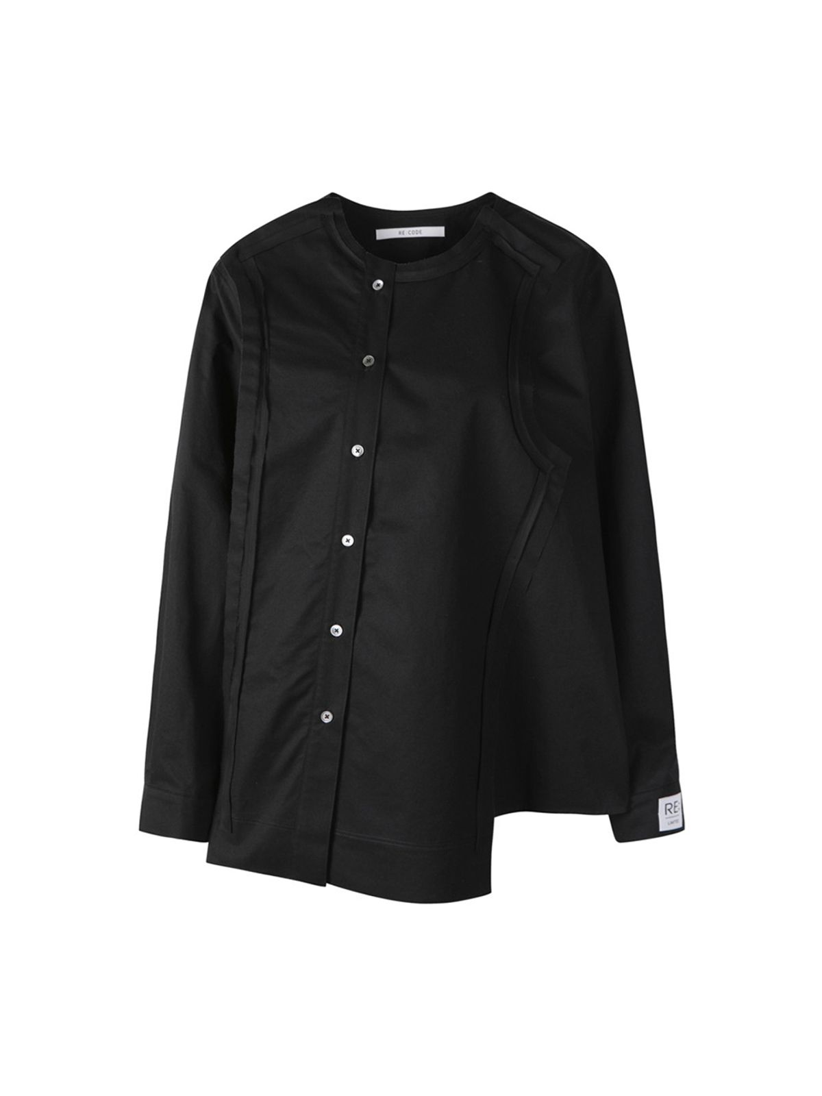 래코드(RECODE) Raw Cutting Detail Shirts_RQSAA23505BKX