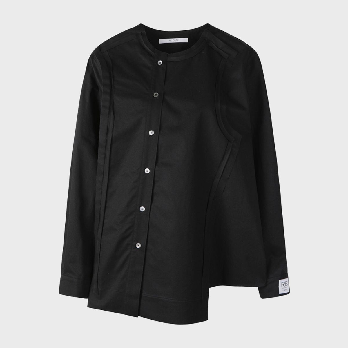 래코드(RECODE) Raw Cutting Detail Shirts_RQSAA23505BKX