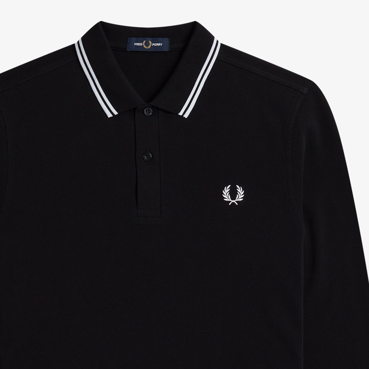 프레드페리(FRED PERRY) [M3636] 롱 슬리브 트윈 팁 프레드페리 셔츠 - 블랙/화이트 M3636-350