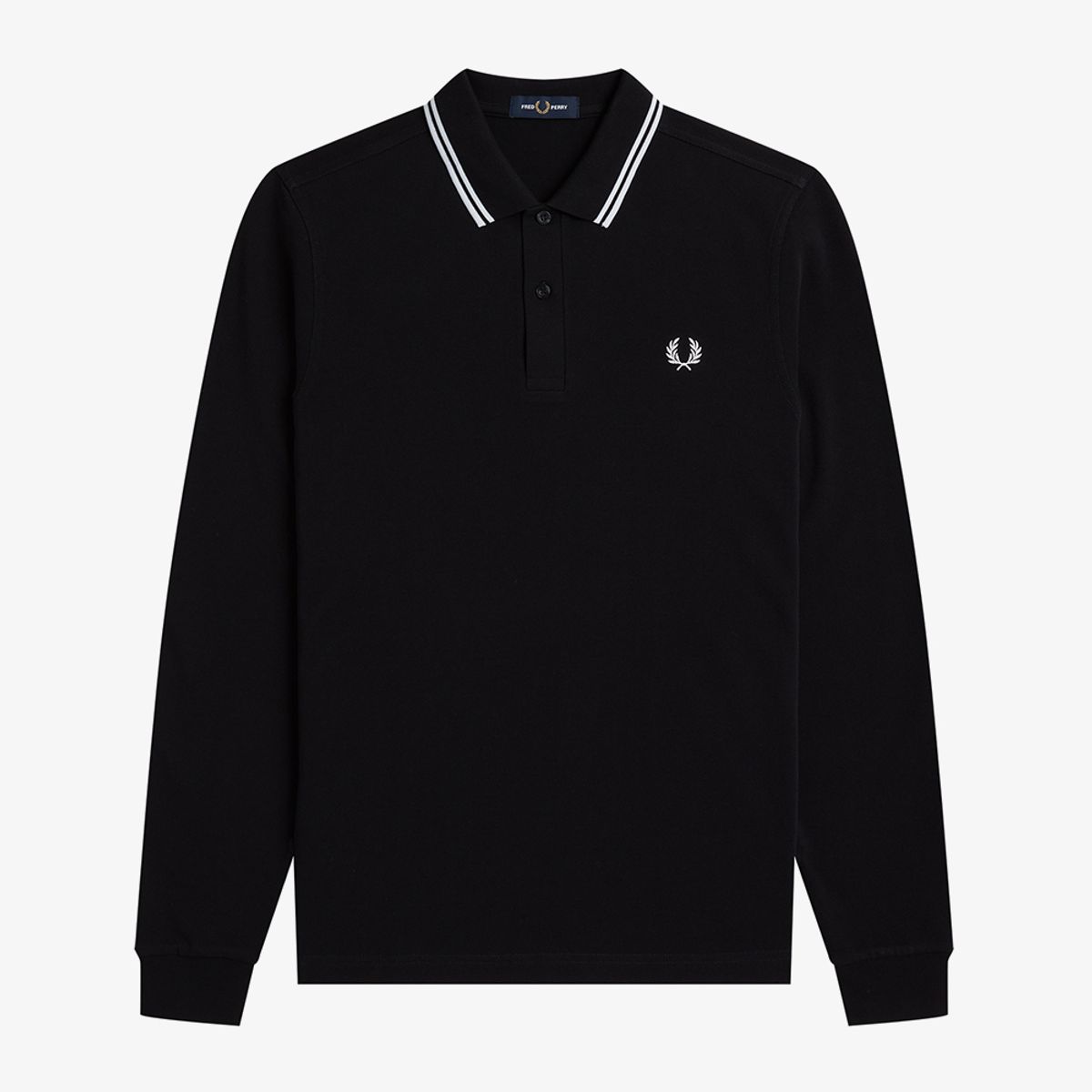 프레드페리(FRED PERRY) [M3636] 롱 슬리브 트윈 팁 프레드페리 셔츠 - 블랙/화이트 M3636-350