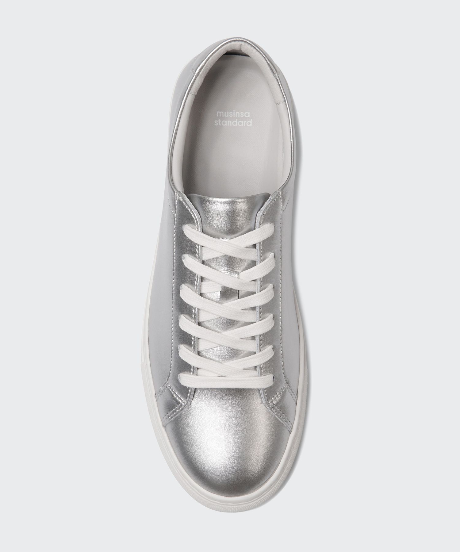 ★MUSINSA STANDARD★ Leather Court Sneakers Mark 2 SILVER MUSINSA | MUSINSA STANDARD Leather Court Sneakers Mark 2