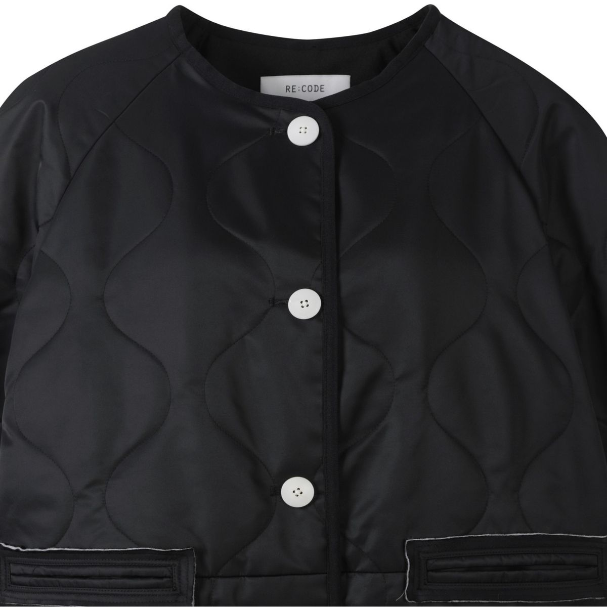 래코드(RECODE) Raw Pocket Detail Quilting Jumper_RQUAW23527BKX