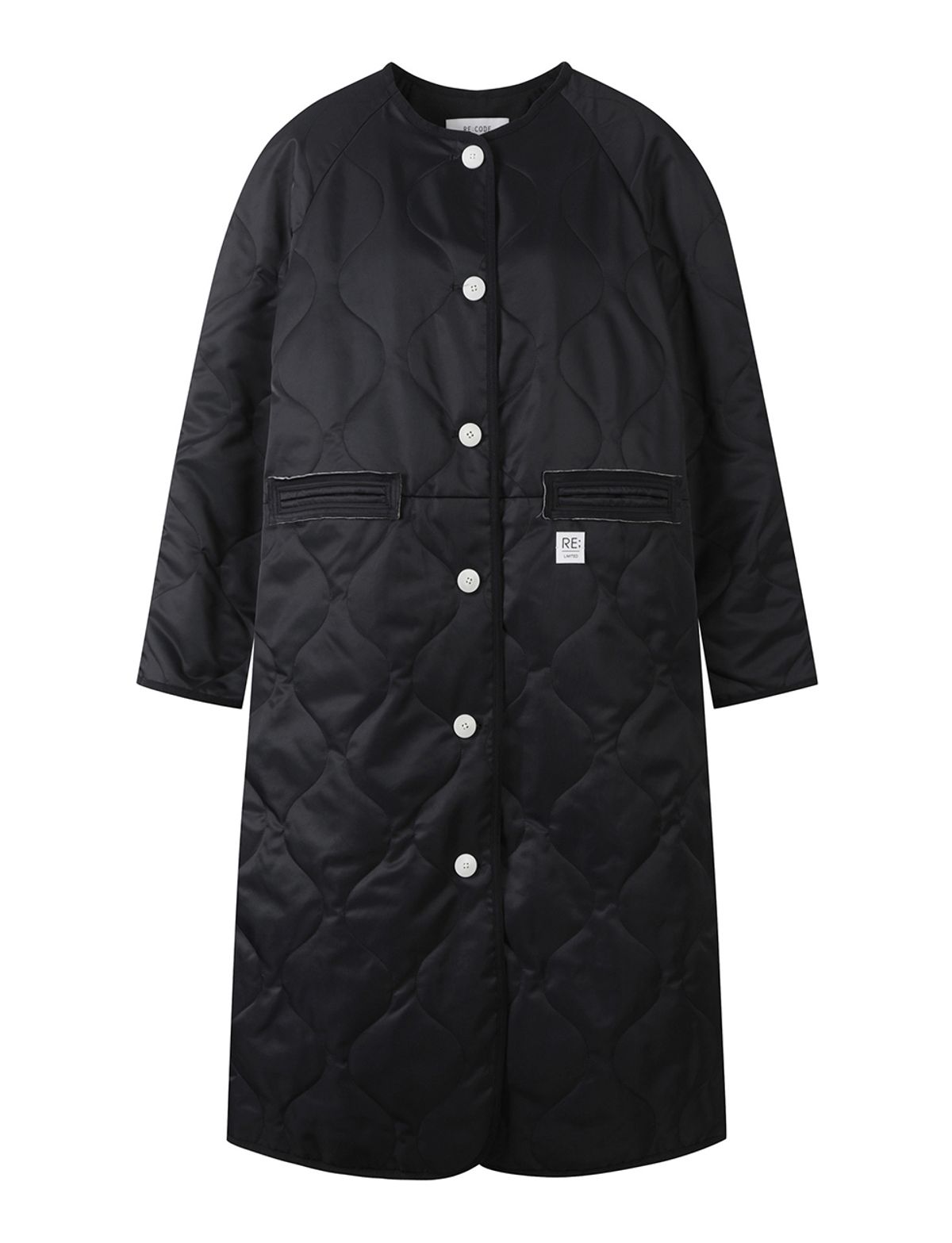 래코드(RECODE) Raw Pocket Detail Quilting Jumper_RQUAW23527BKX