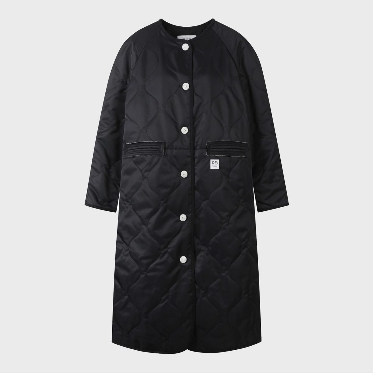 래코드(RECODE) Raw Pocket Detail Quilting Jumper_RQUAW23527BKX