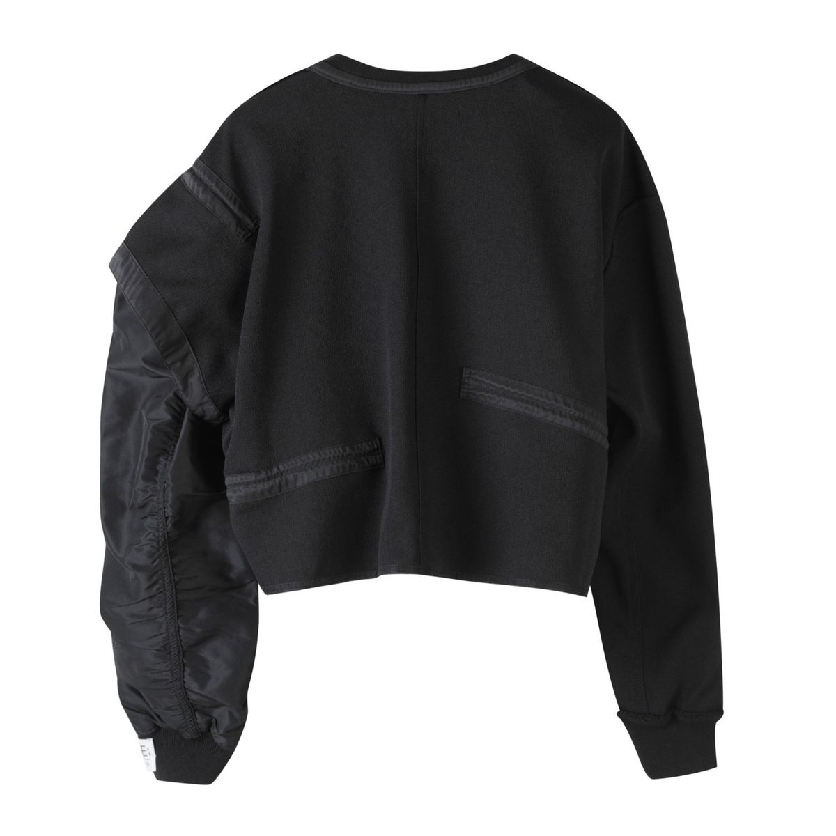래코드(RECODE) Unbalanced Bomber Sleeve Sweatshirts_RQTAA23510BKX