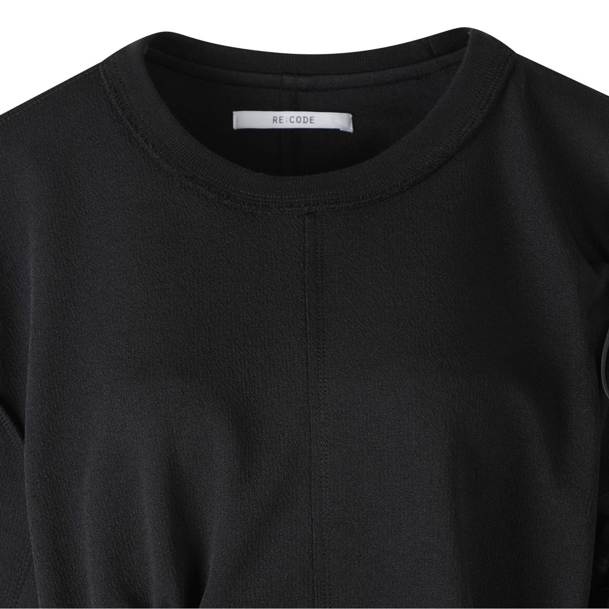 래코드(RECODE) Unbalanced Bomber Sleeve Sweatshirts_RQTAA23510BKX
