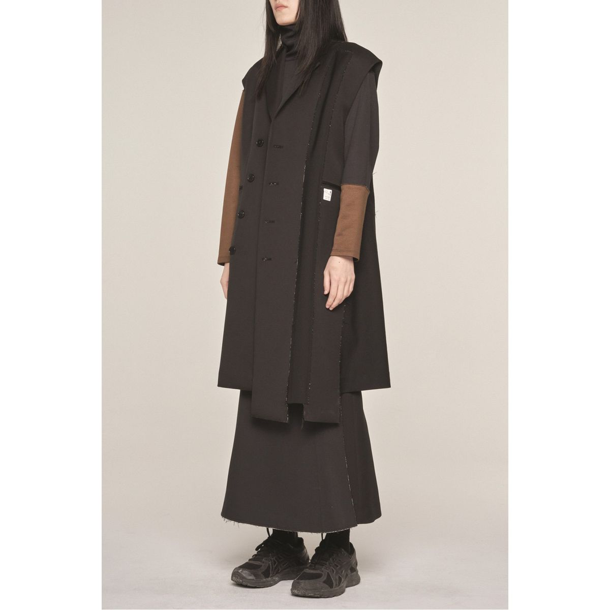 래코드(RECODE) Patch Work Long Vest_RQVAA23501BKX