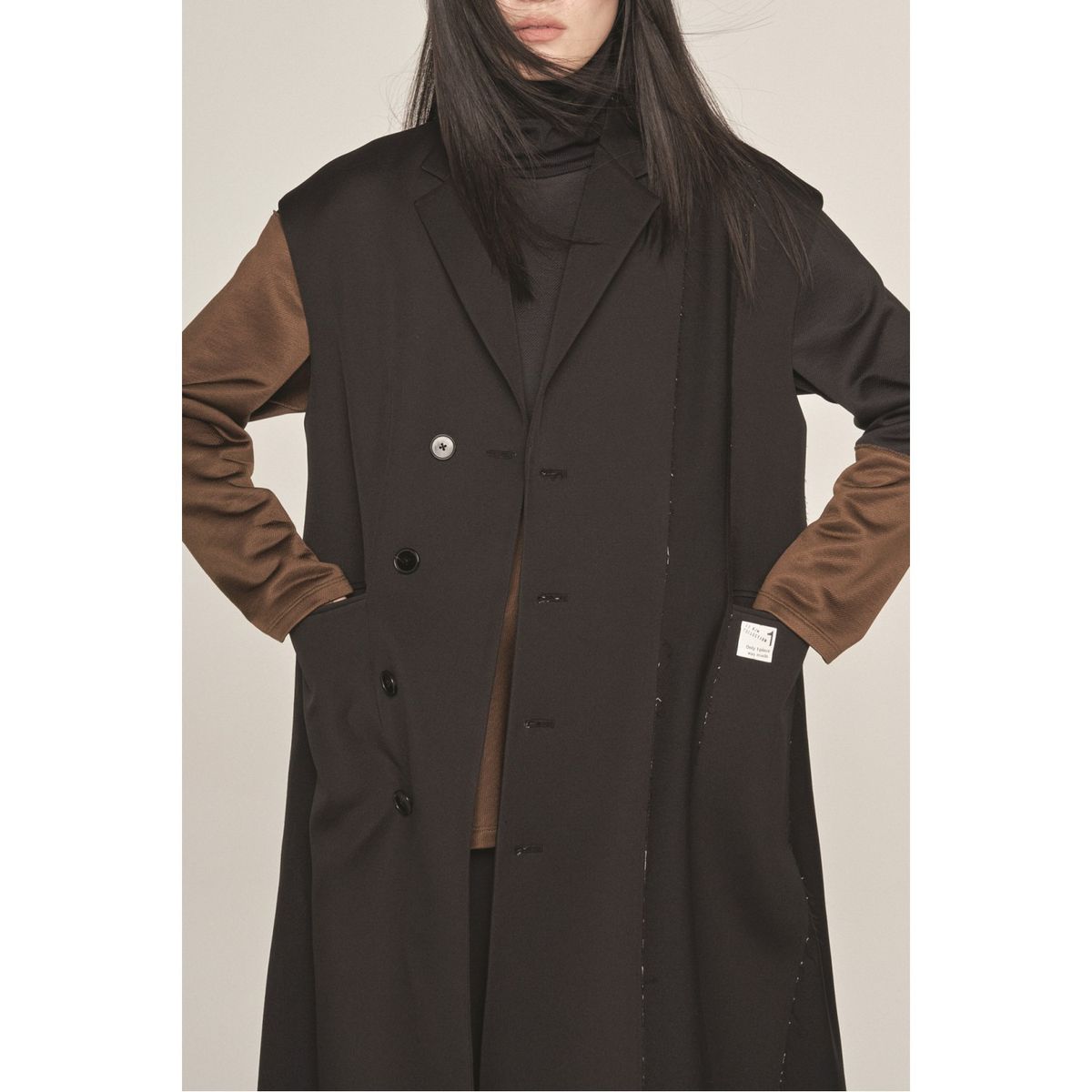 래코드(RECODE) Patch Work Long Vest_RQVAA23501BKX