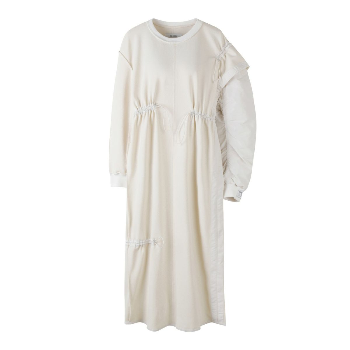 래코드(RECODE) Unbalanced Bomber Sleeve Long Dress_RQDAA23513IVX