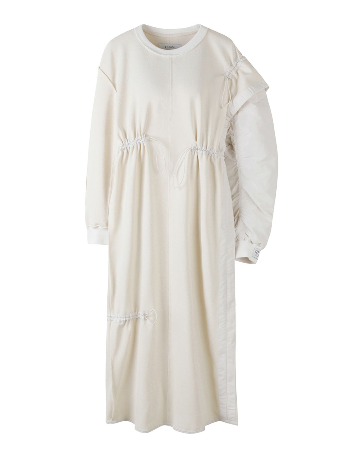 래코드(RECODE) Unbalanced Bomber Sleeve Long Dress_RQDAA23513IVX
