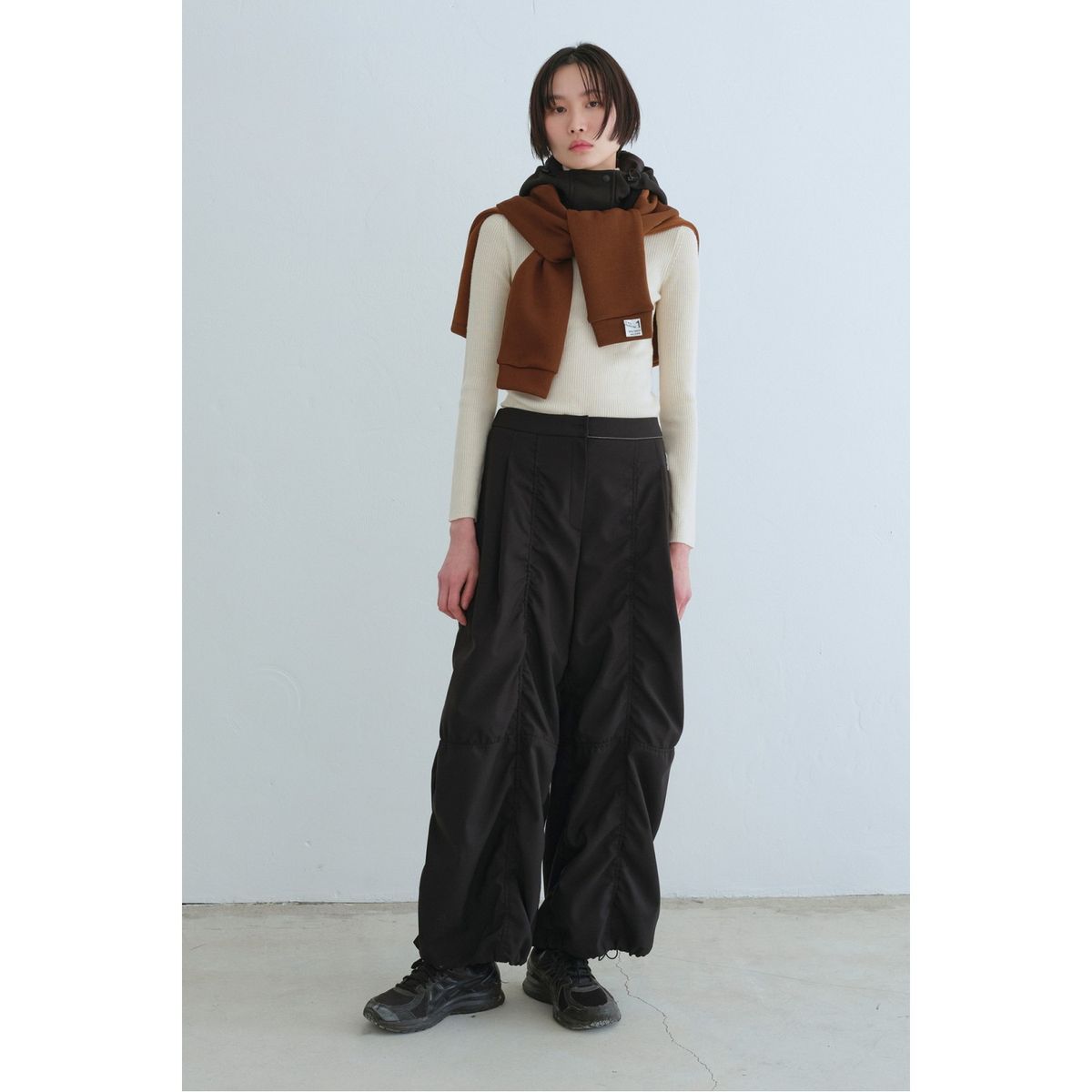 래코드(RECODE) Voluminous Wide Long Pants_RQPAA23517BKX
