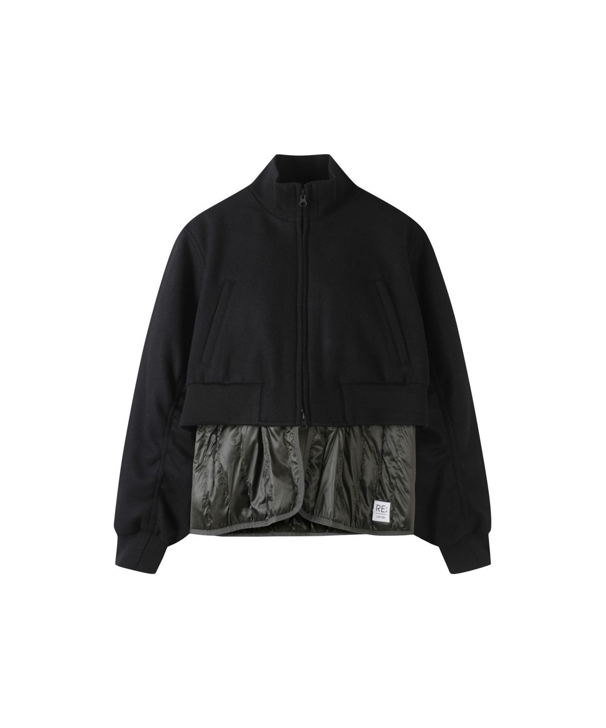 래코드(RECODE) Wool Mixed Bomber Jumper_RQUAW23525BKX