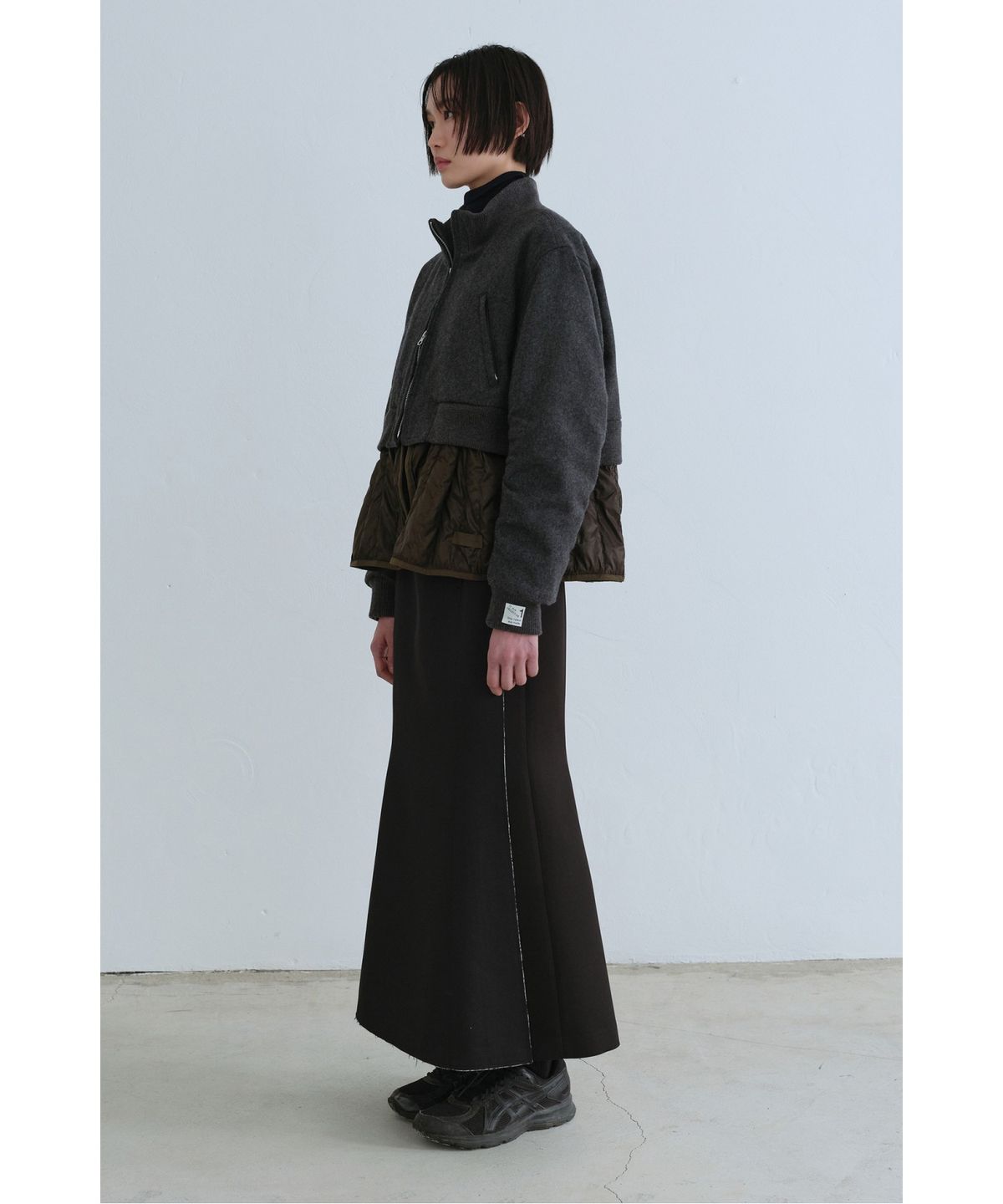 래코드(RECODE) Wool Mixed Bomber Jumper_RQUAW23525GYX