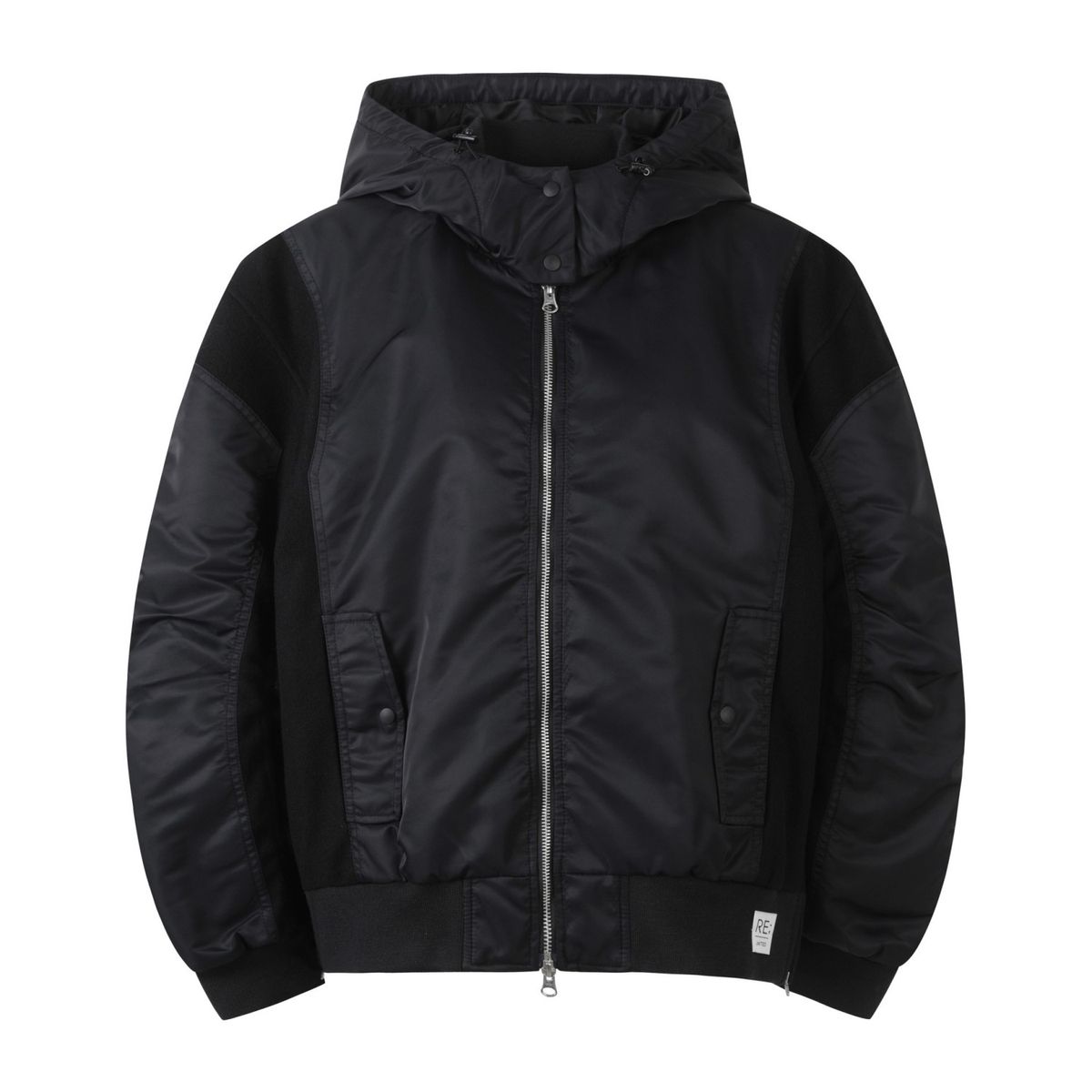 래코드(RECODE) Patch Work Hoodie Bomber Jumper_RQUAW23526BKX