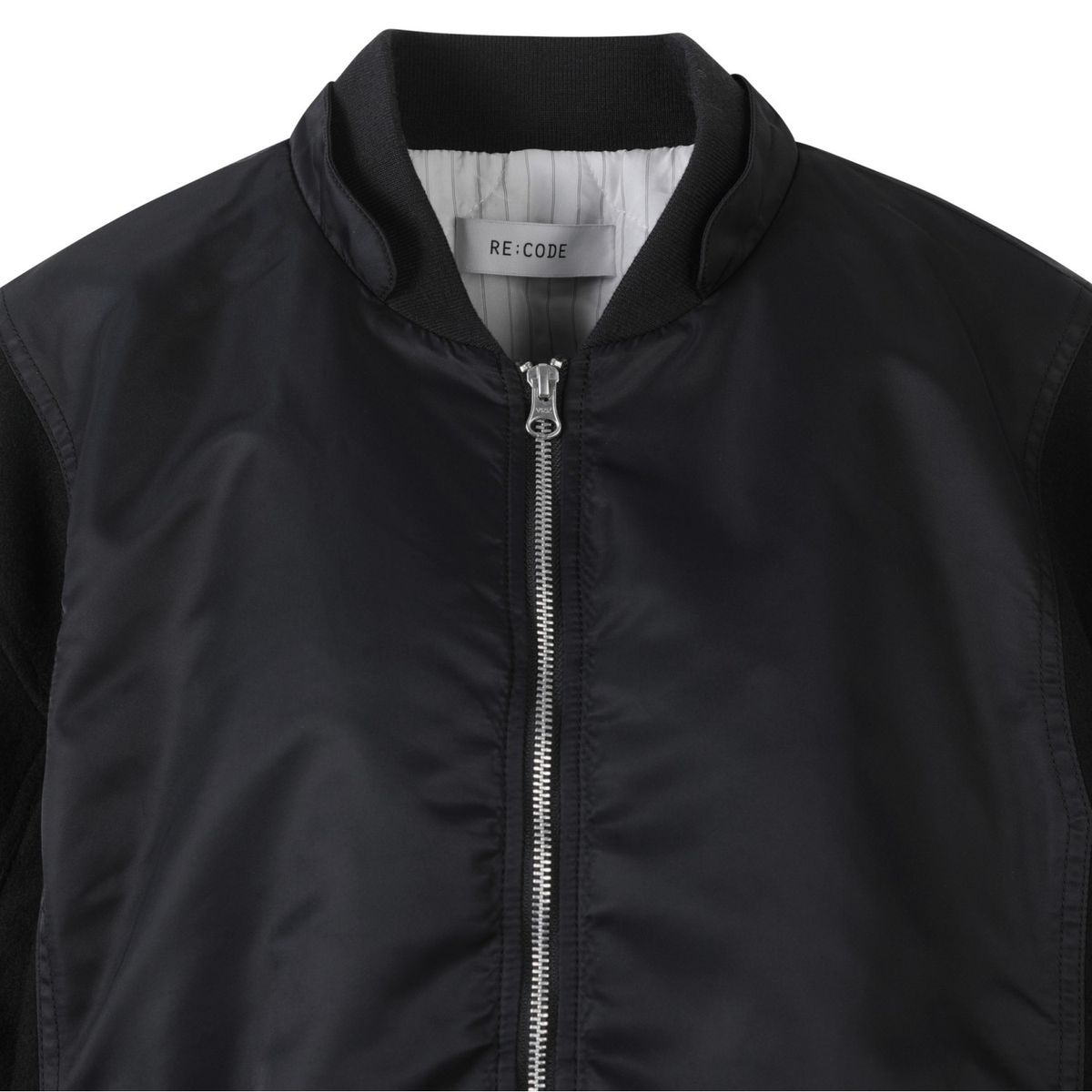래코드(RECODE) Patch Work Hoodie Bomber Jumper_RQUAW23526BKX