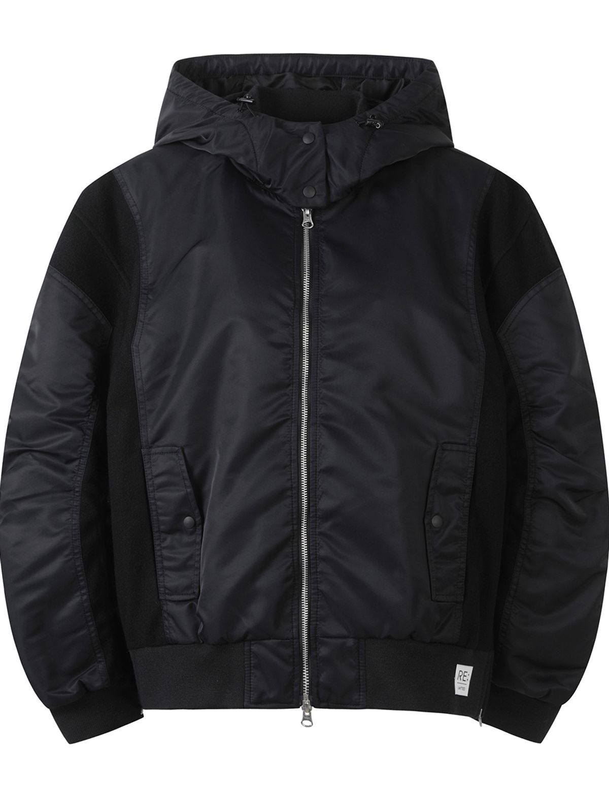 래코드(RECODE) Patch Work Hoodie Bomber Jumper_RQUAW23526BKX