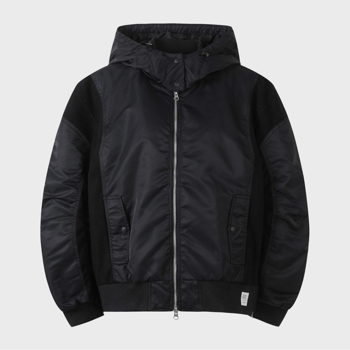 래코드(RECODE) Patch Work Hoodie Bomber Jumper_RQUAW23526BKX