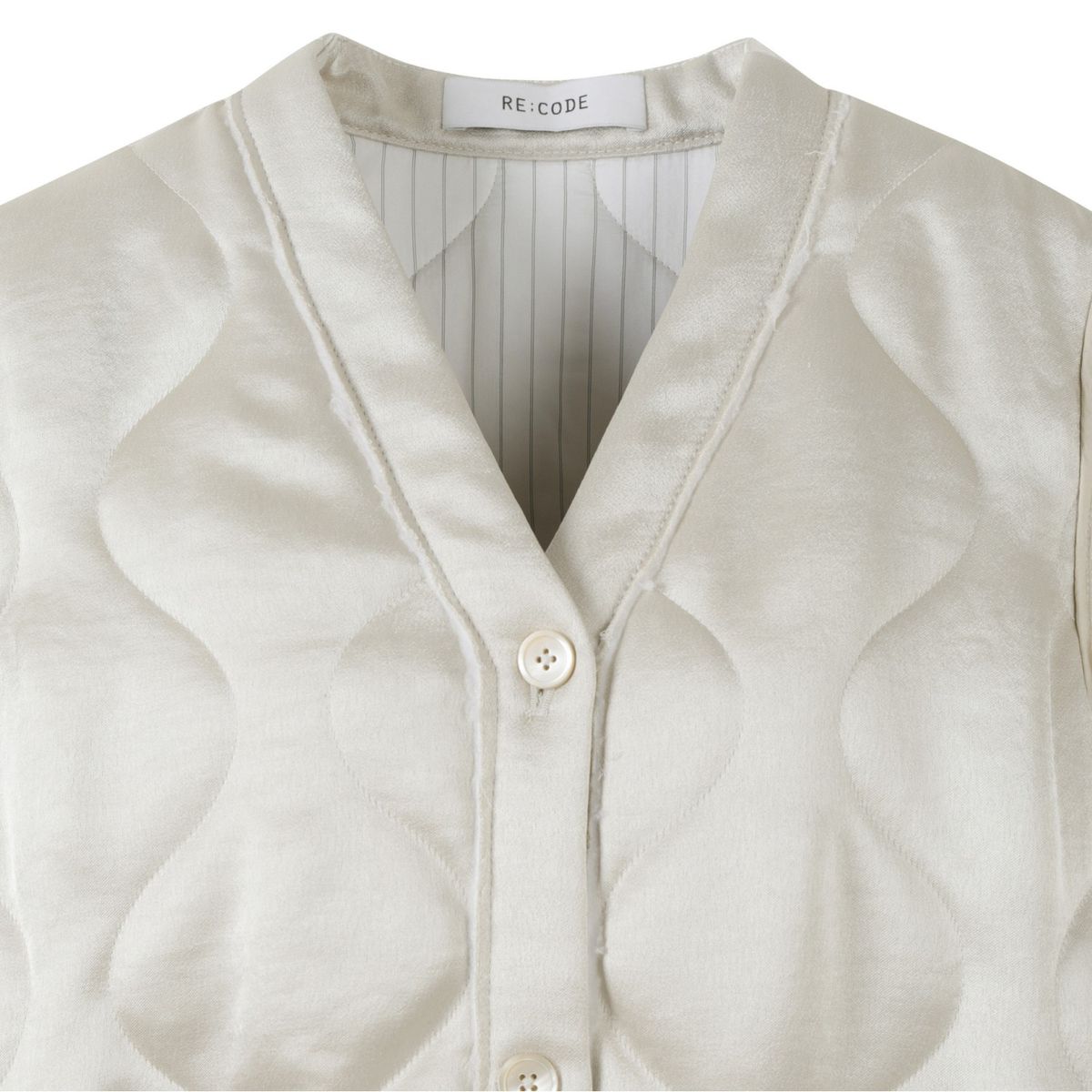 래코드(RECODE) Quilting Y Line Cardigan Jumper_RQUAW23524IVX