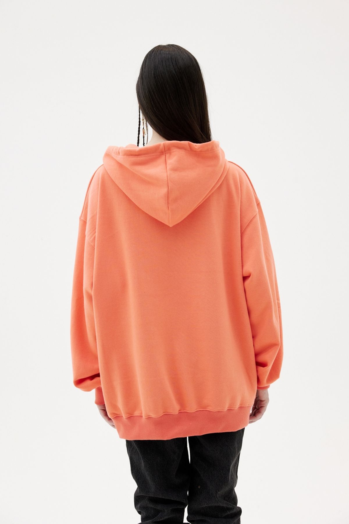 그리디어스(GREEDILOUS) Bunny Print Loose Hoodie Orange