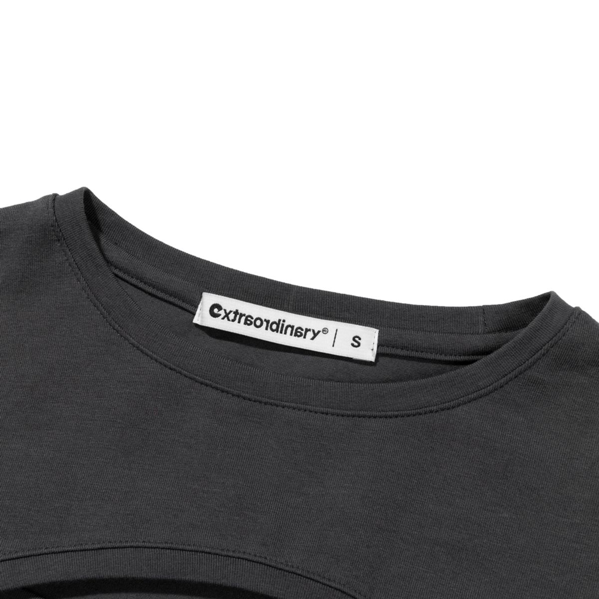 엑스트라오디너리(EXTRAORDINARY) INCISION LONGSLEEVE CHARCOAL