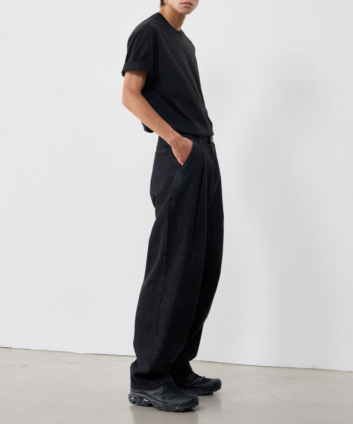 아워데이즈(OURDAYZ) 벌룬핏 데님 팬츠 [WASHED BLACK]
