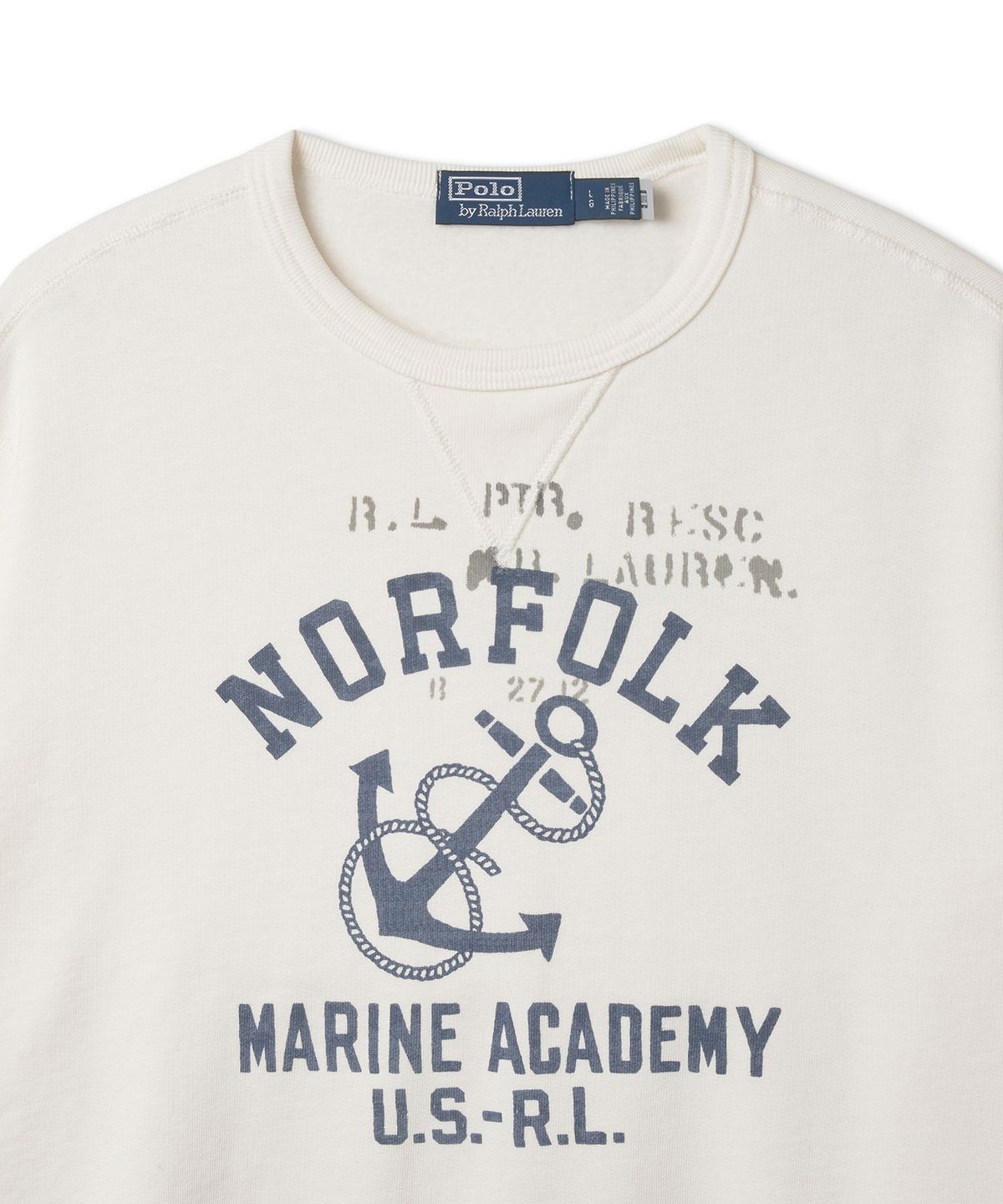 폴로 랄프 로렌(POLO RALPH LAUREN) 앵커 프린트 플리스 스웨트셔츠 - 화이트